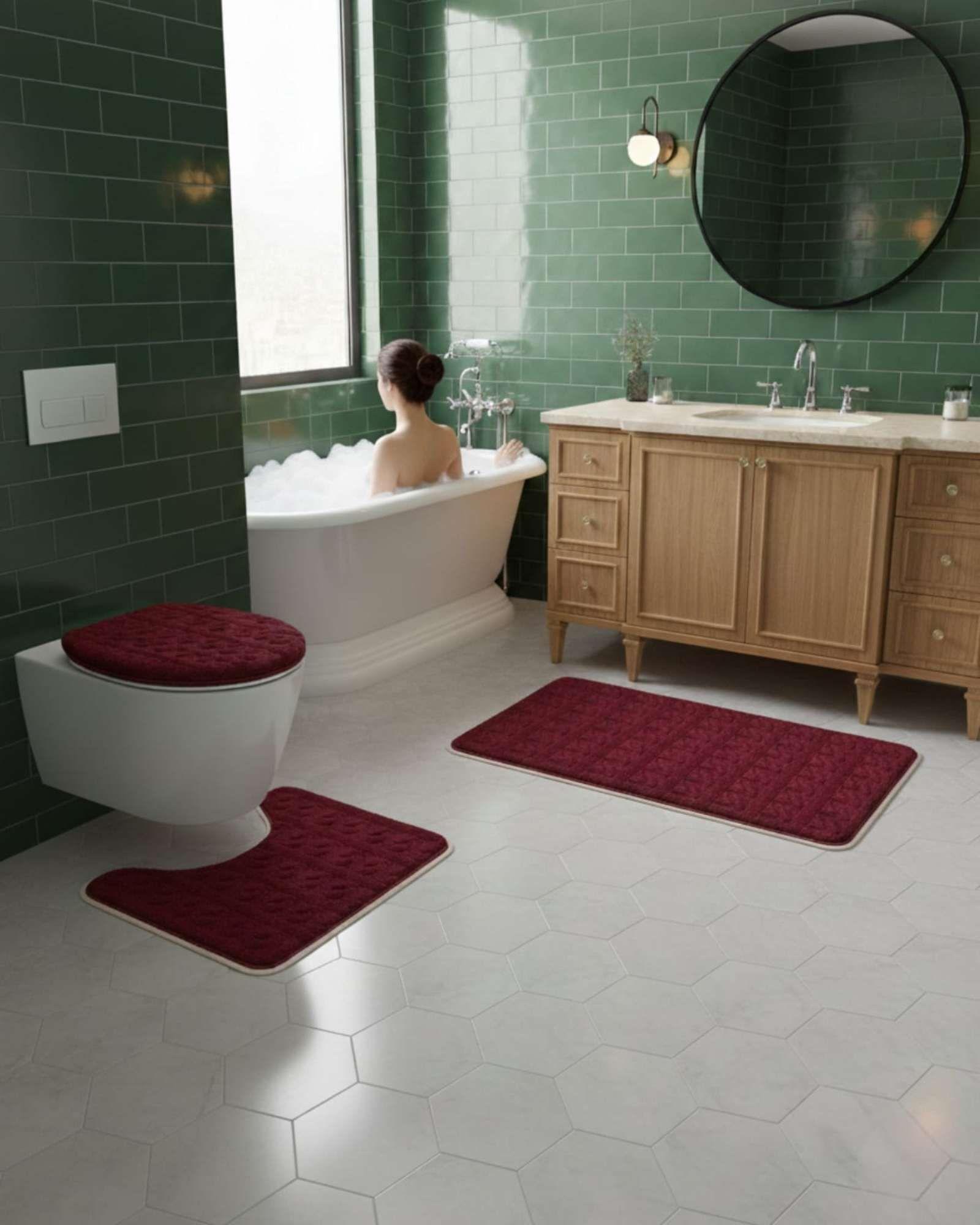 SET DE BAÑO 3 PIEZAS PREMIUM COLECCIÓN TEXTURAS Y ESTILOS A5-2