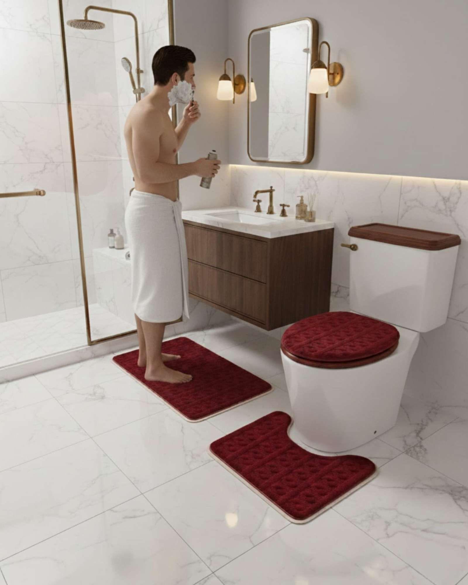 SET DE BAÑO 3 PIEZAS PREMIUM COLECCIÓN TEXTURAS Y ESTILOS A5-4