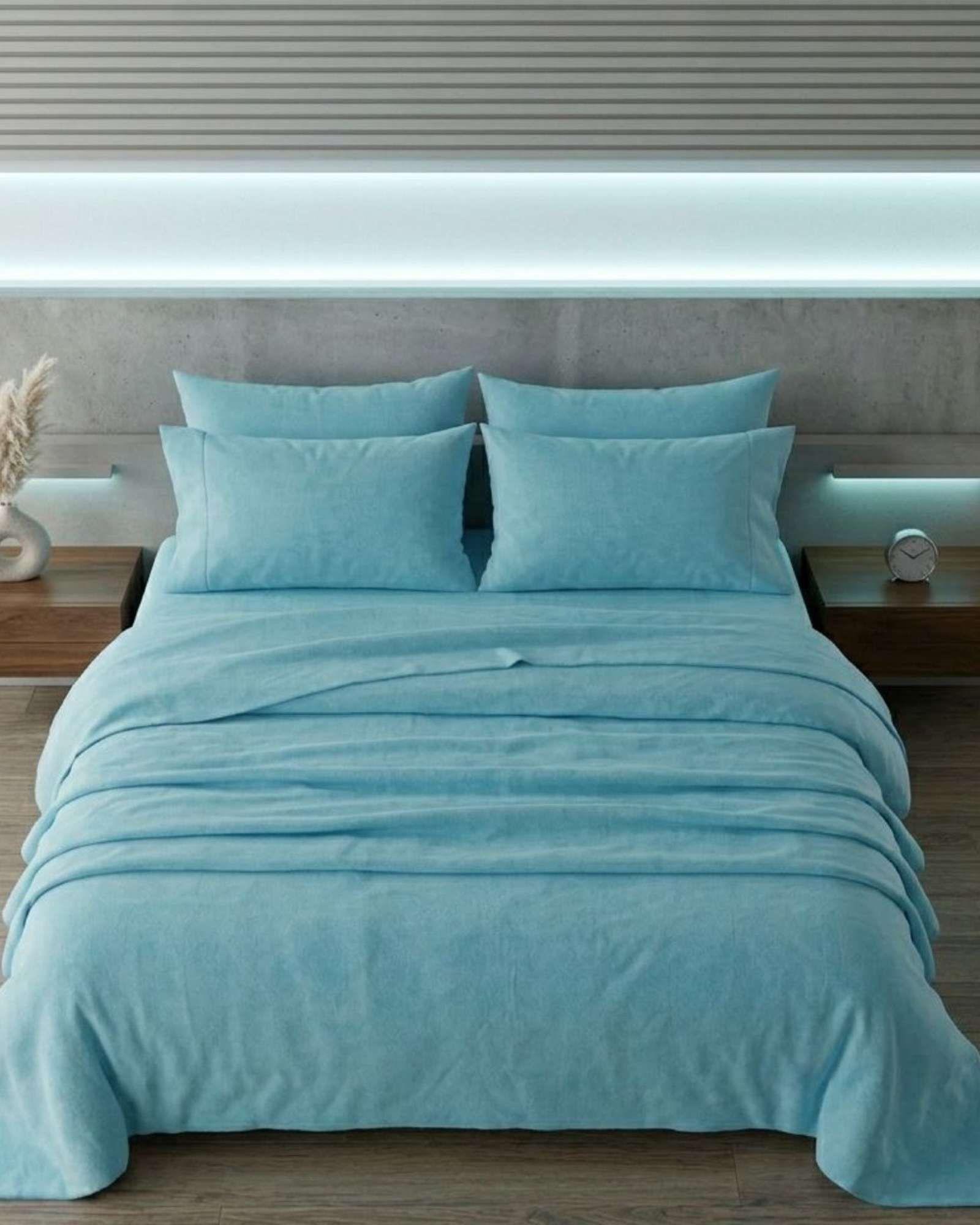 Set de Sábanas de Polar Invierno Térmicas Suavidad Premium King B01-0