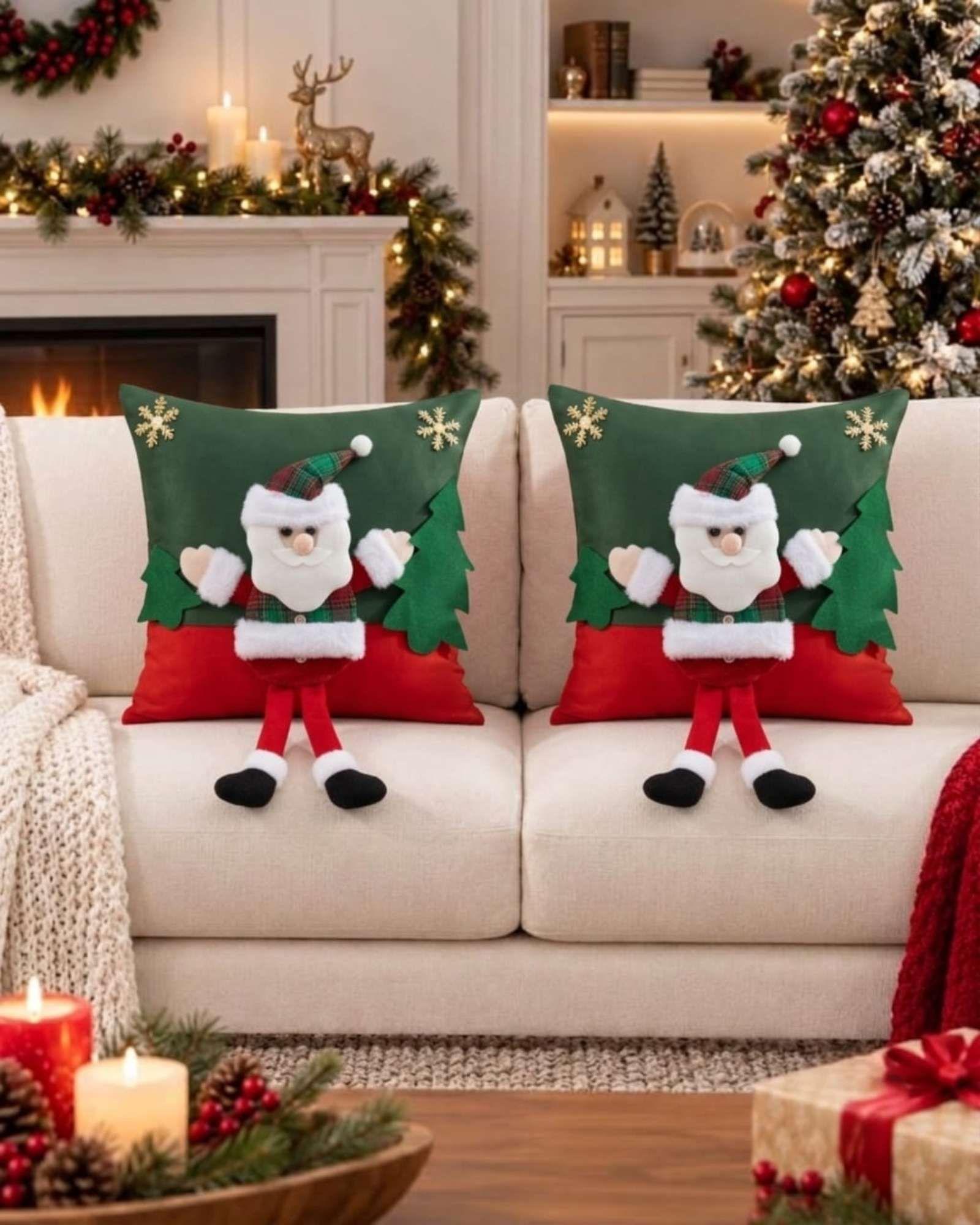 Pack de 2 Fundas para Cojin Navidad  45x45 cm Relieve 3D A10-3