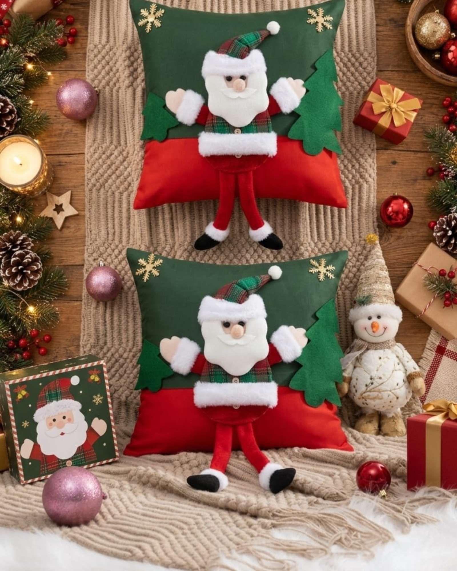 Pack de 2 Fundas para Cojin Navidad  45x45 cm Relieve 3D A10-4