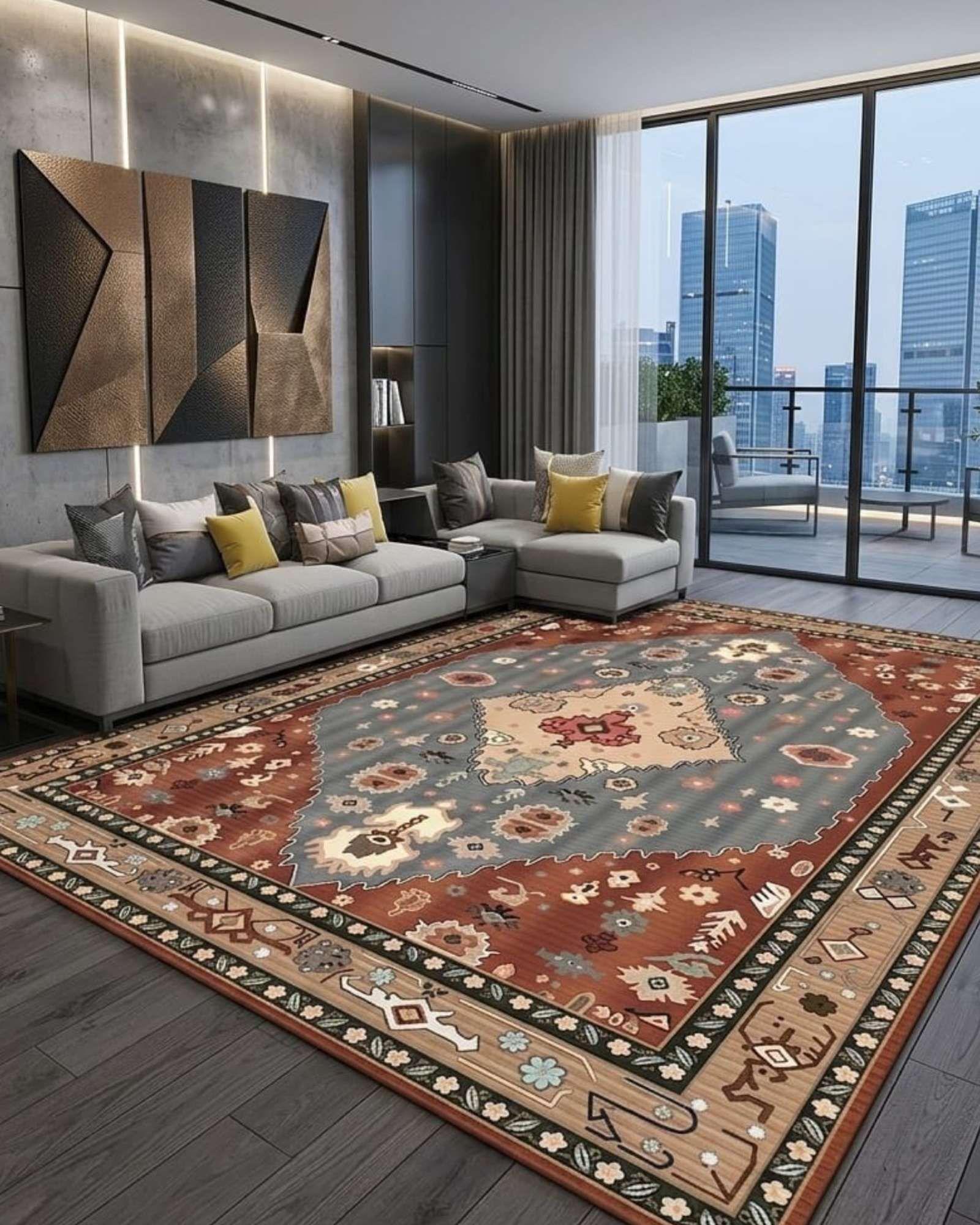 ALFOMBRA PARA LIVING ANTIDESLIZANTE CON DISEÑOS HERMOSOS-3