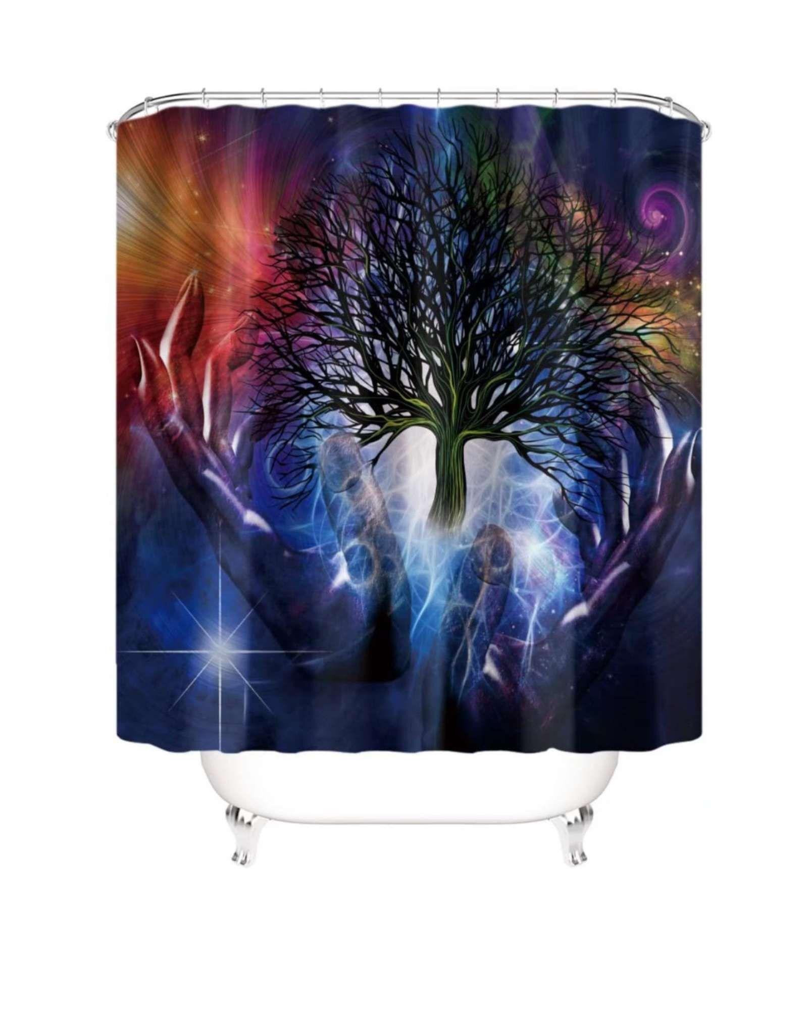 Juego de Cortina de Baño Tela Género + Forro Impermeable T16-4