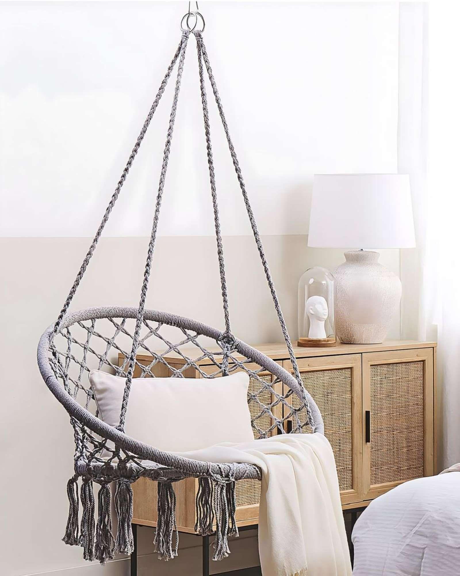 Hamaca Silla Colgante Reforzada para Interior y Exterior Sin Cojines 03-2