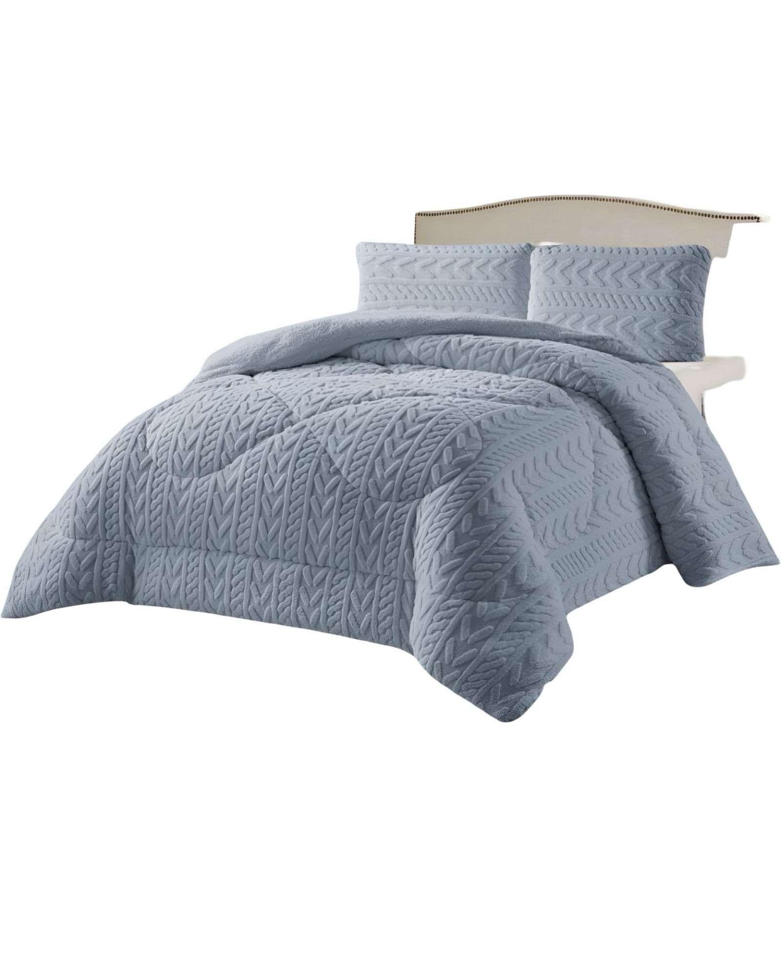 COBERTOR ELEGANTE DE INVIERNO CON CHIPORRO 2 PLZ 03-4