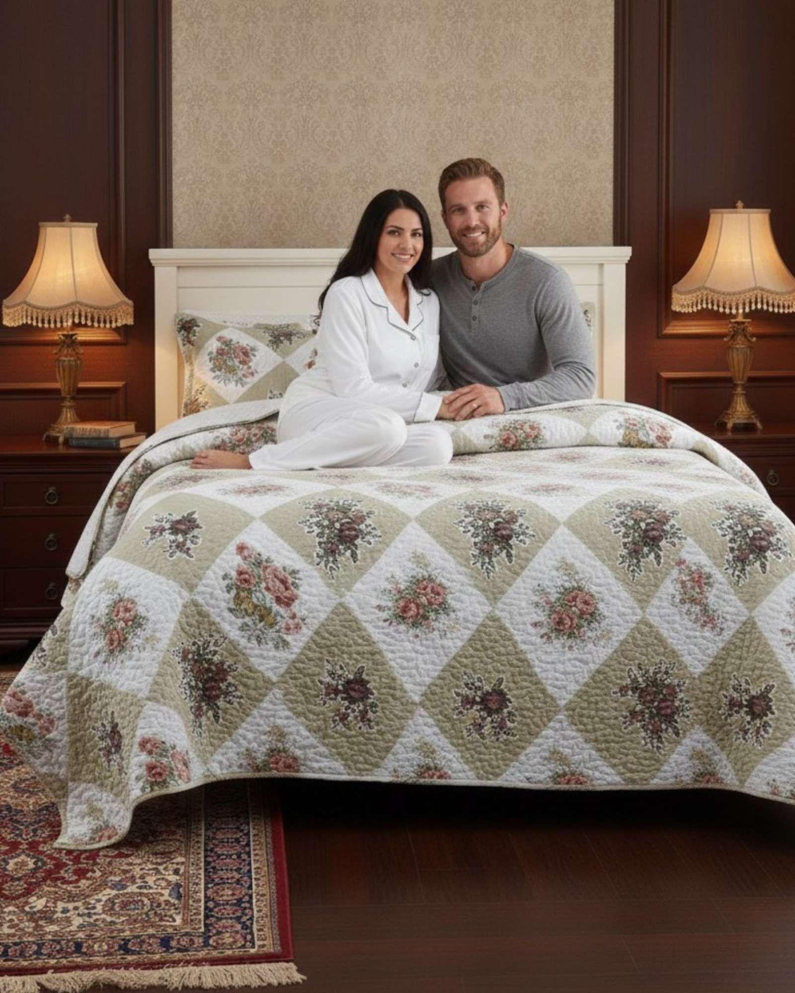 CUBRECAMA QUILT CON SHERPA 2 PLAZA 230 CM X 250 CM B08-2