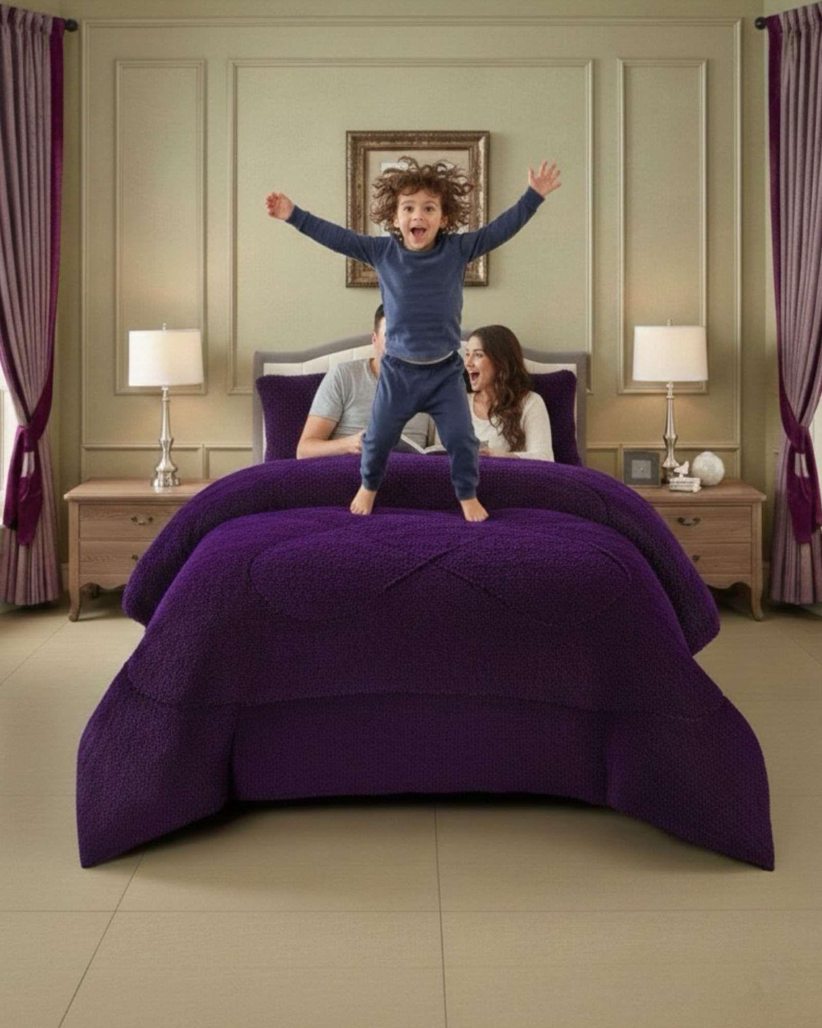 Cubrecama Otoño Invierno Chiporro Peludo Premium Plaza y media  A60-4