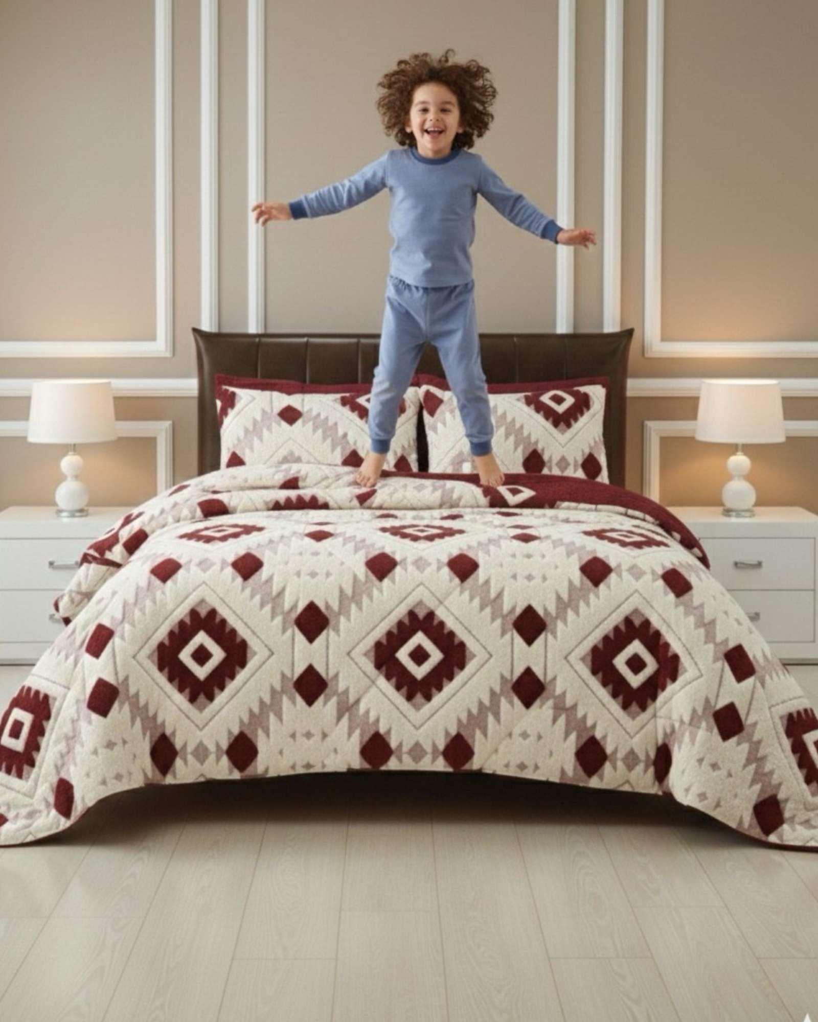 Cubrecama Chiporro Diseño jacquerd Suave y Abrigador 2 Plazas A22-4