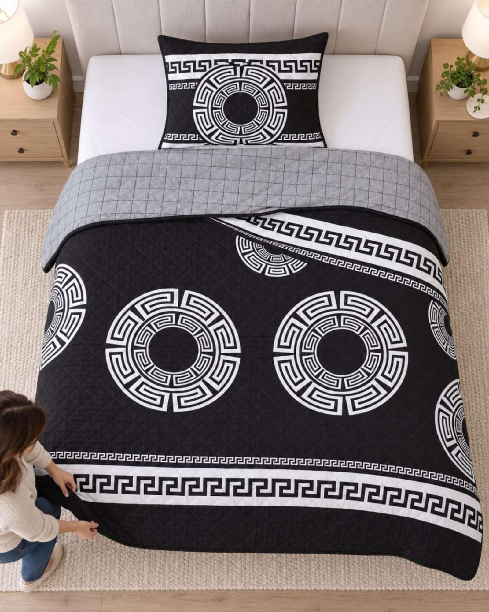 Cubrecama Quilt de Plaza y Media Con Funda De Almohada C7-3