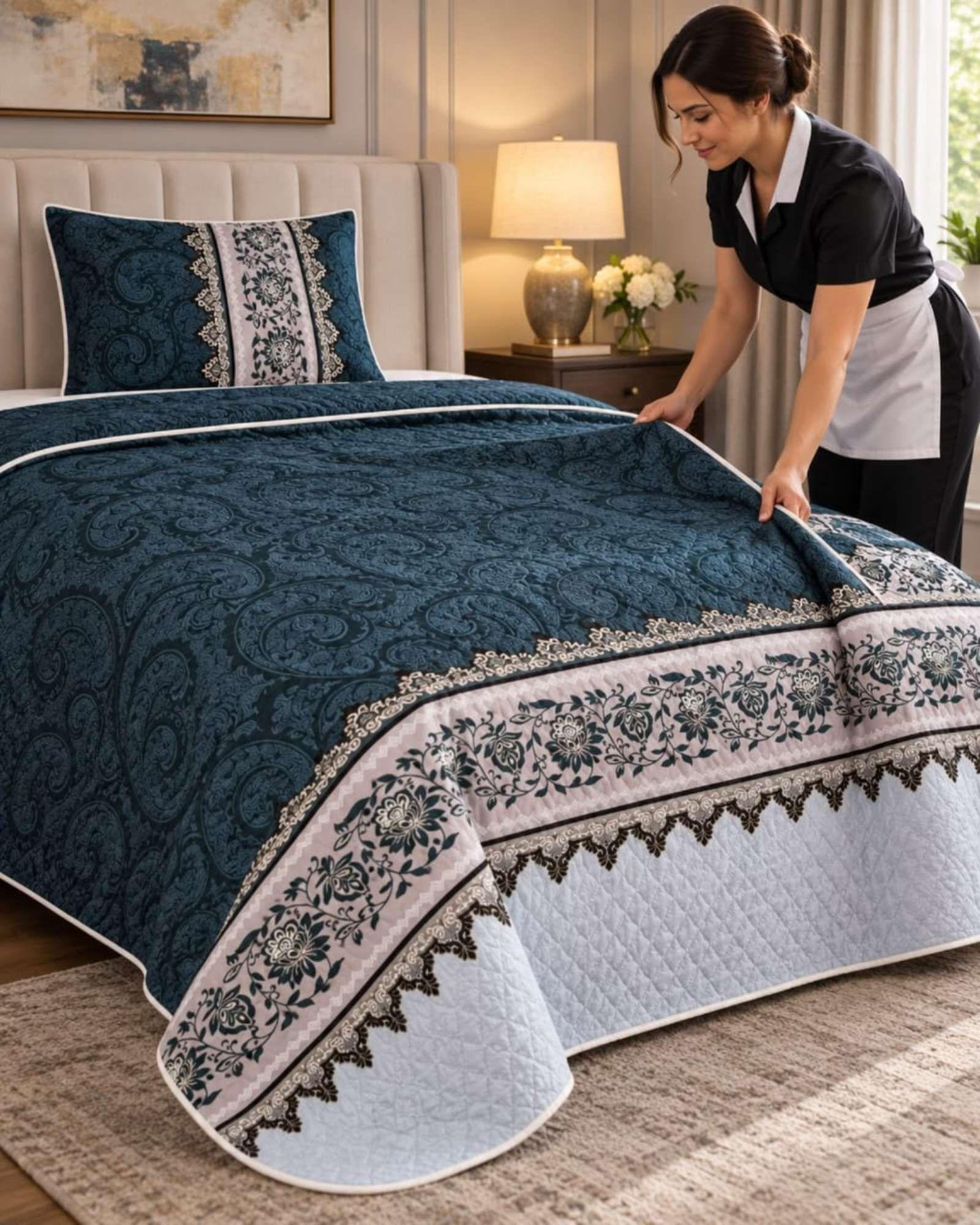 Cubrecama Quilt de Plaza y Media Con Funda De Almohada C10-1