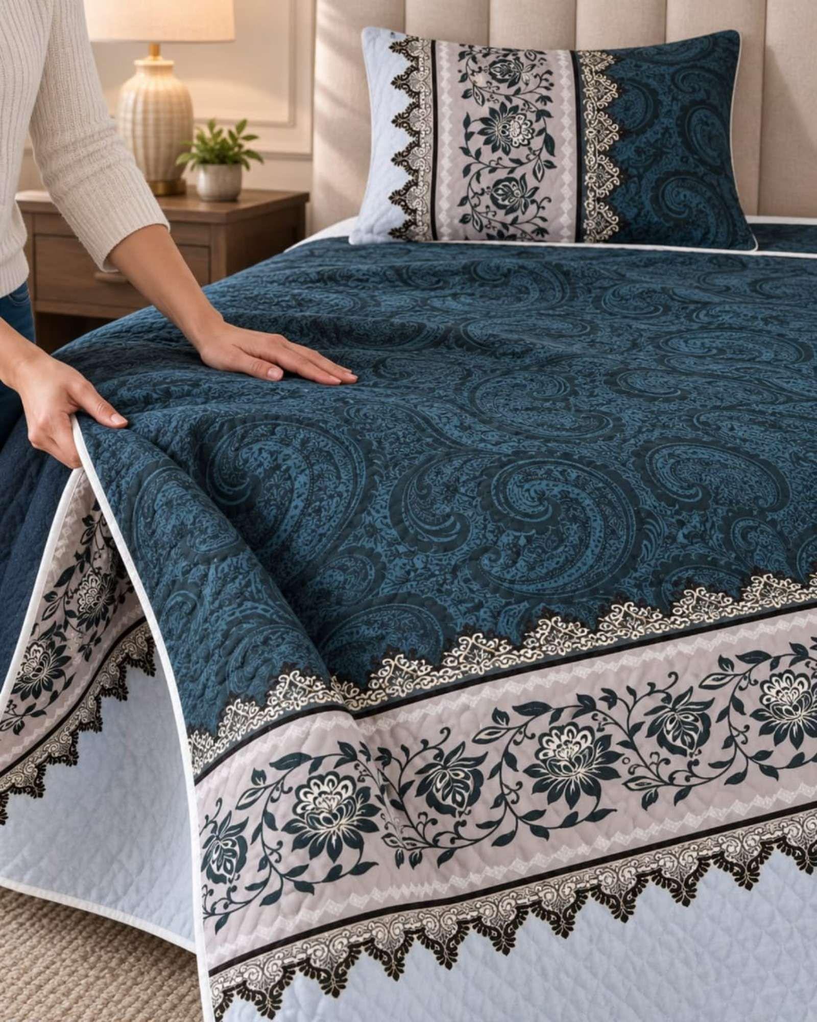 Cubrecama Quilt de Plaza y Media Con Funda De Almohada C10-0