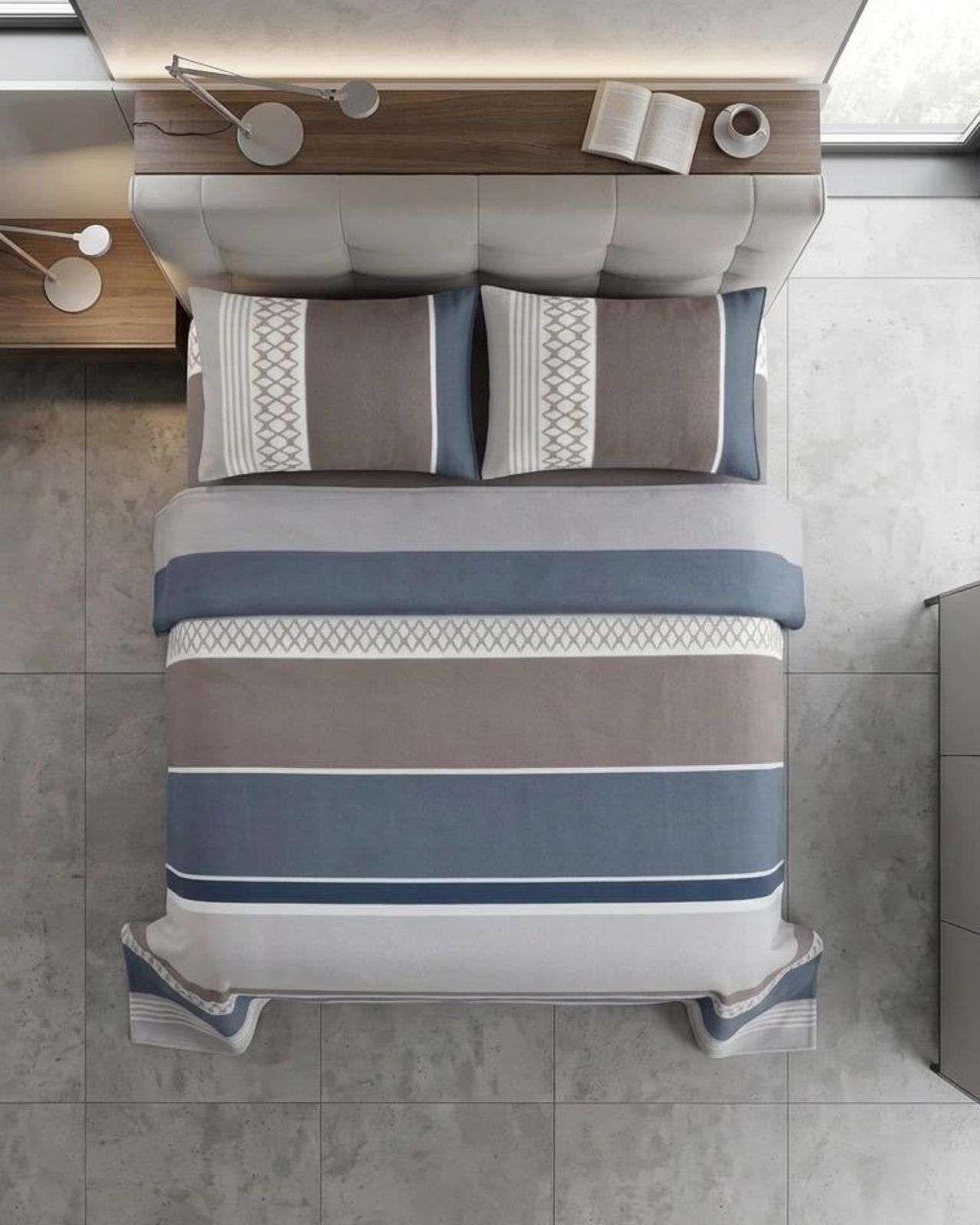 Juego de Sábanas De Polar Térmicas Invierno 2 plaza Diseño Moderno A7-3