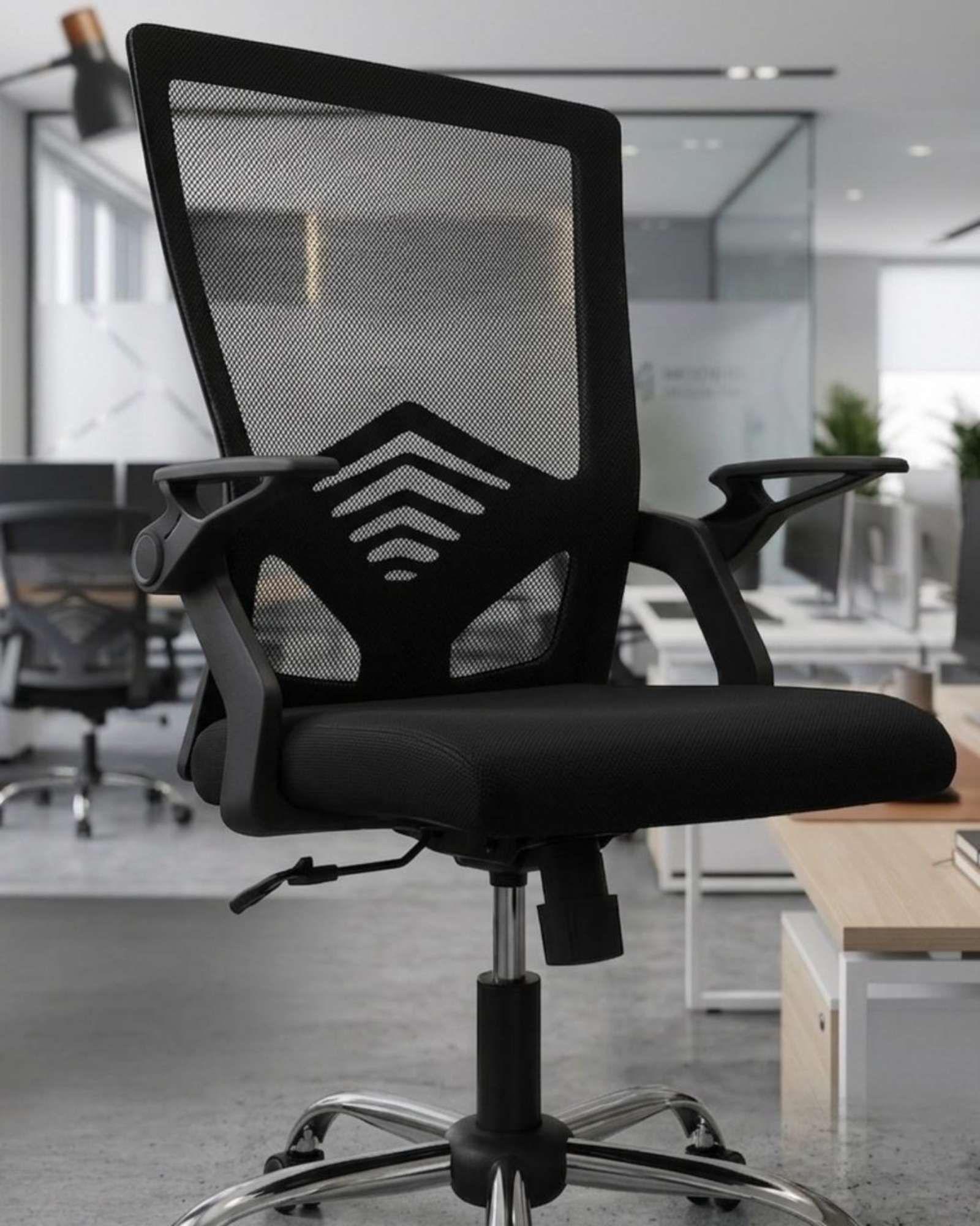 Silla de Oficina Ergonómica con Apoyabrazos Reclinables y Soporte Lumbar-0