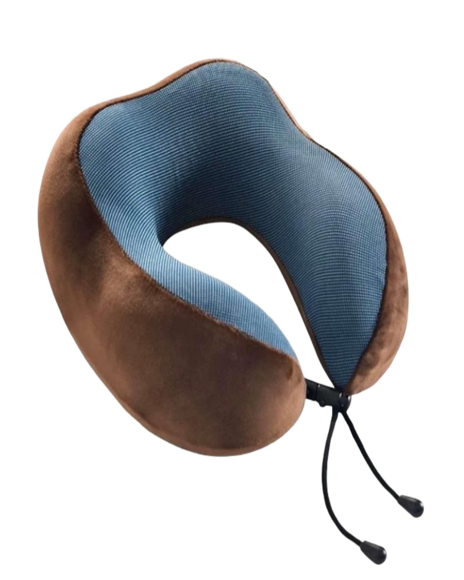 Cómoda Almohada De Cuello Viaje tela magnetica marron-2