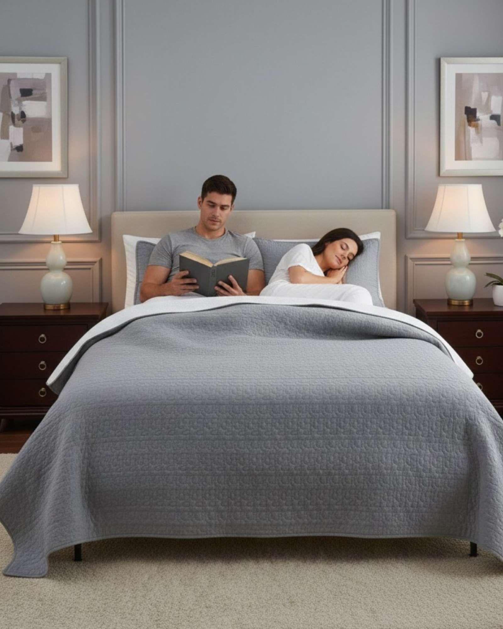 CUBRECAMA QUILT CON SHERPA 2 PLAZA 230 CM X 250 CM B17-2