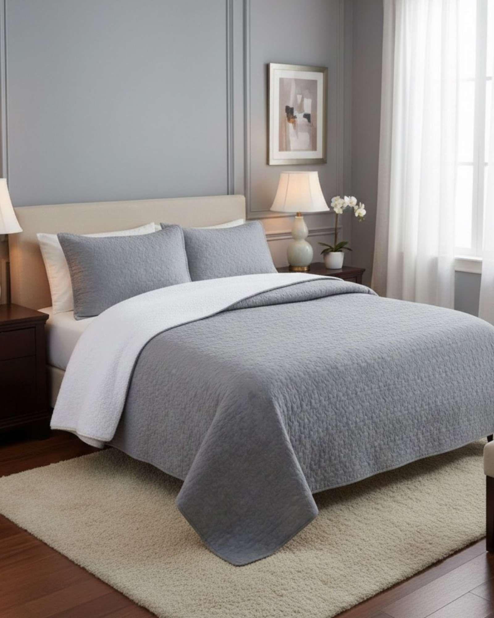 CUBRECAMA QUILT CON SHERPA 2 PLAZA 230 CM X 250 CM B17-3