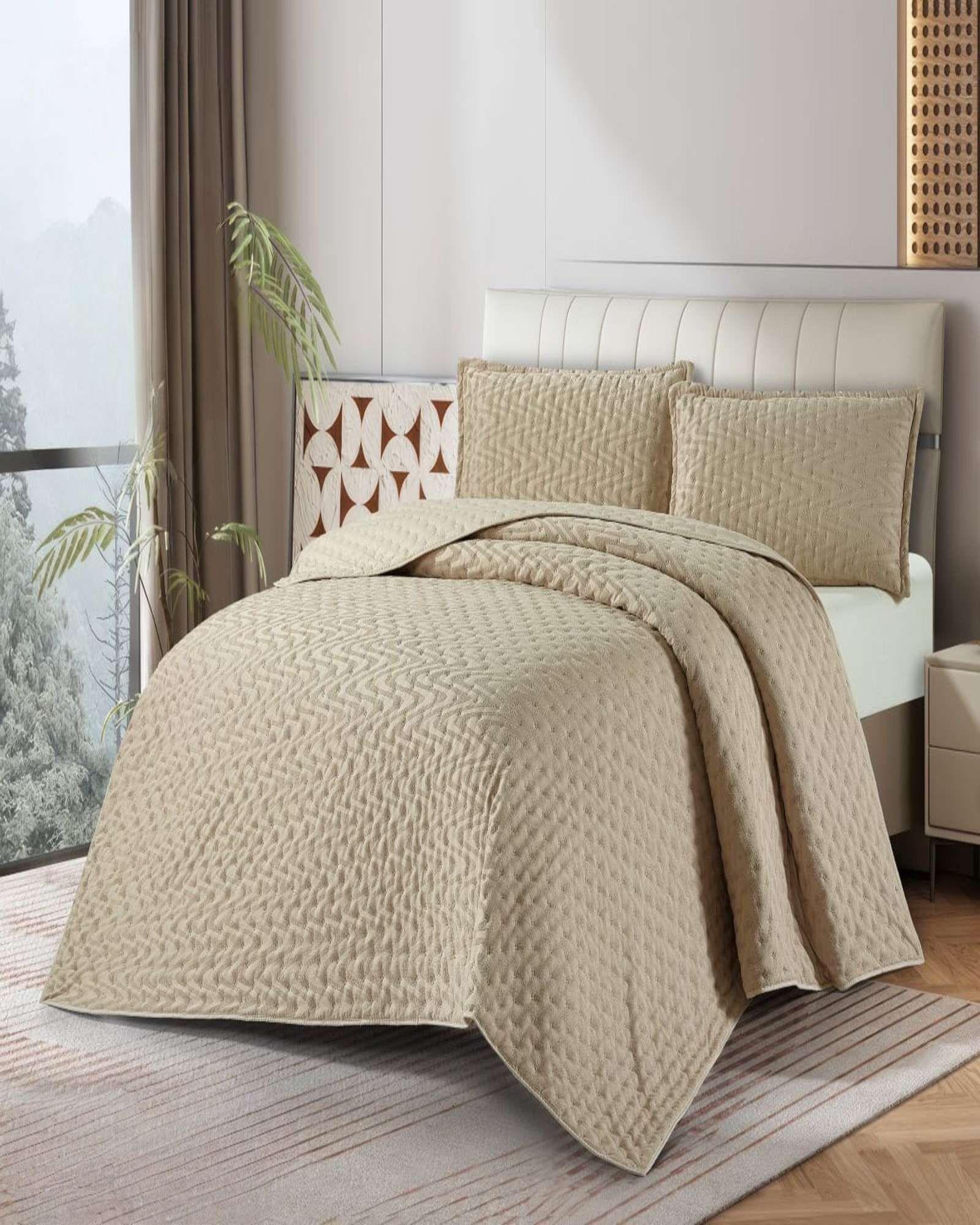 Cubrecama Quilt Delgado plaza y media con relieves de Tufting  TF06-3