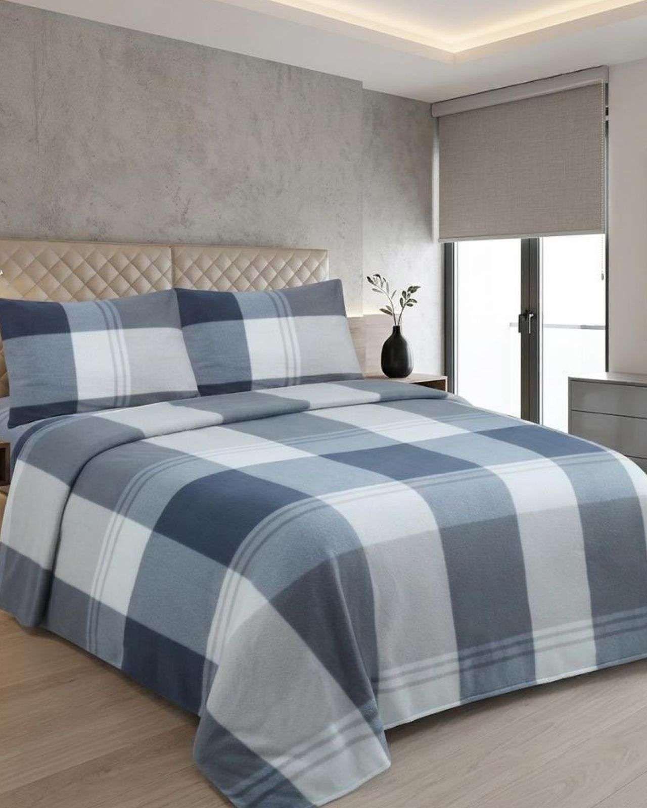 Juego de Sábanas De Polar Térmicas Invierno 2 plaza Diseño Moderno A8-3