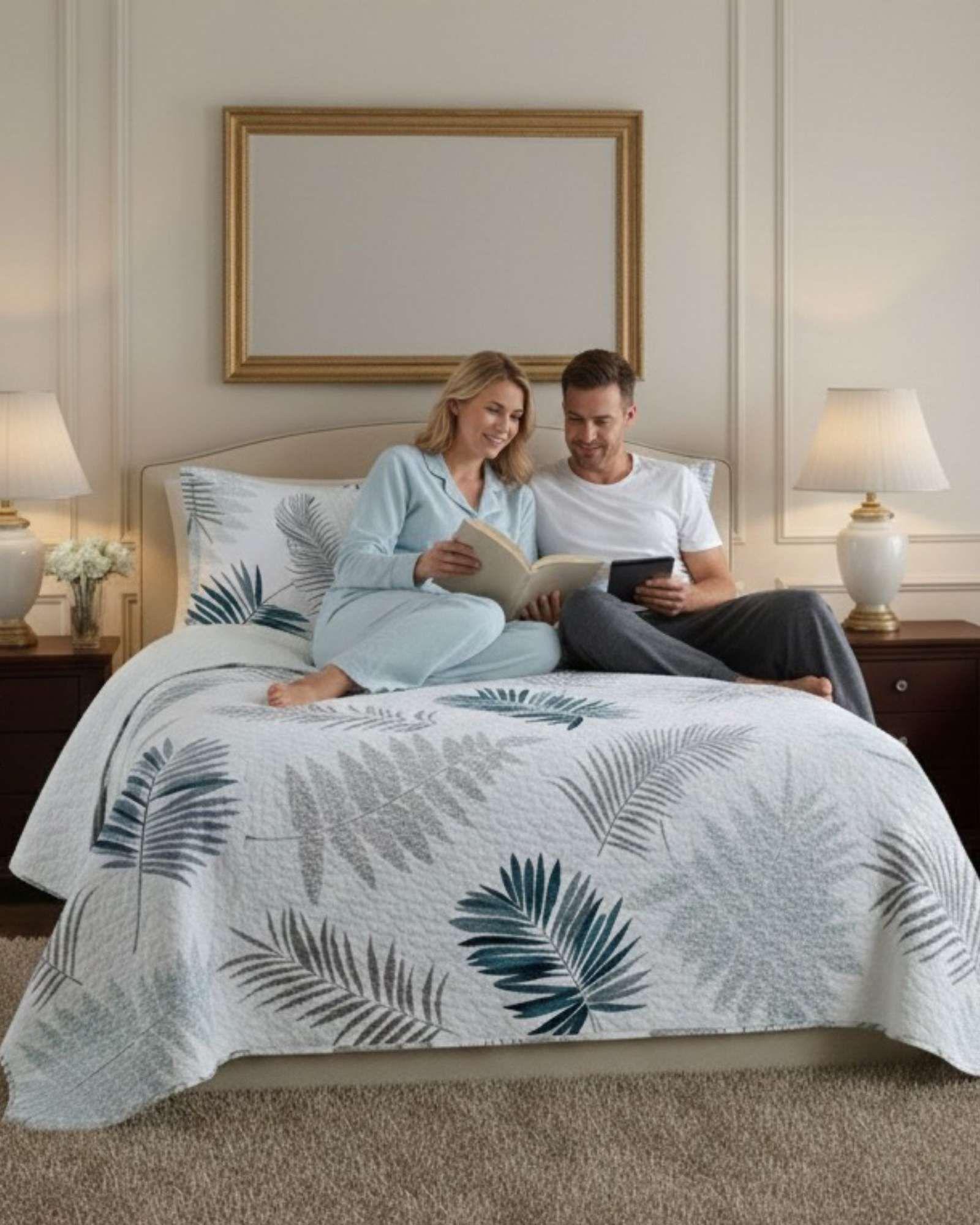 CUBRECAMA QUILT CON SHERPA 2 PLAZA 230 CM X 250 CM B12-2