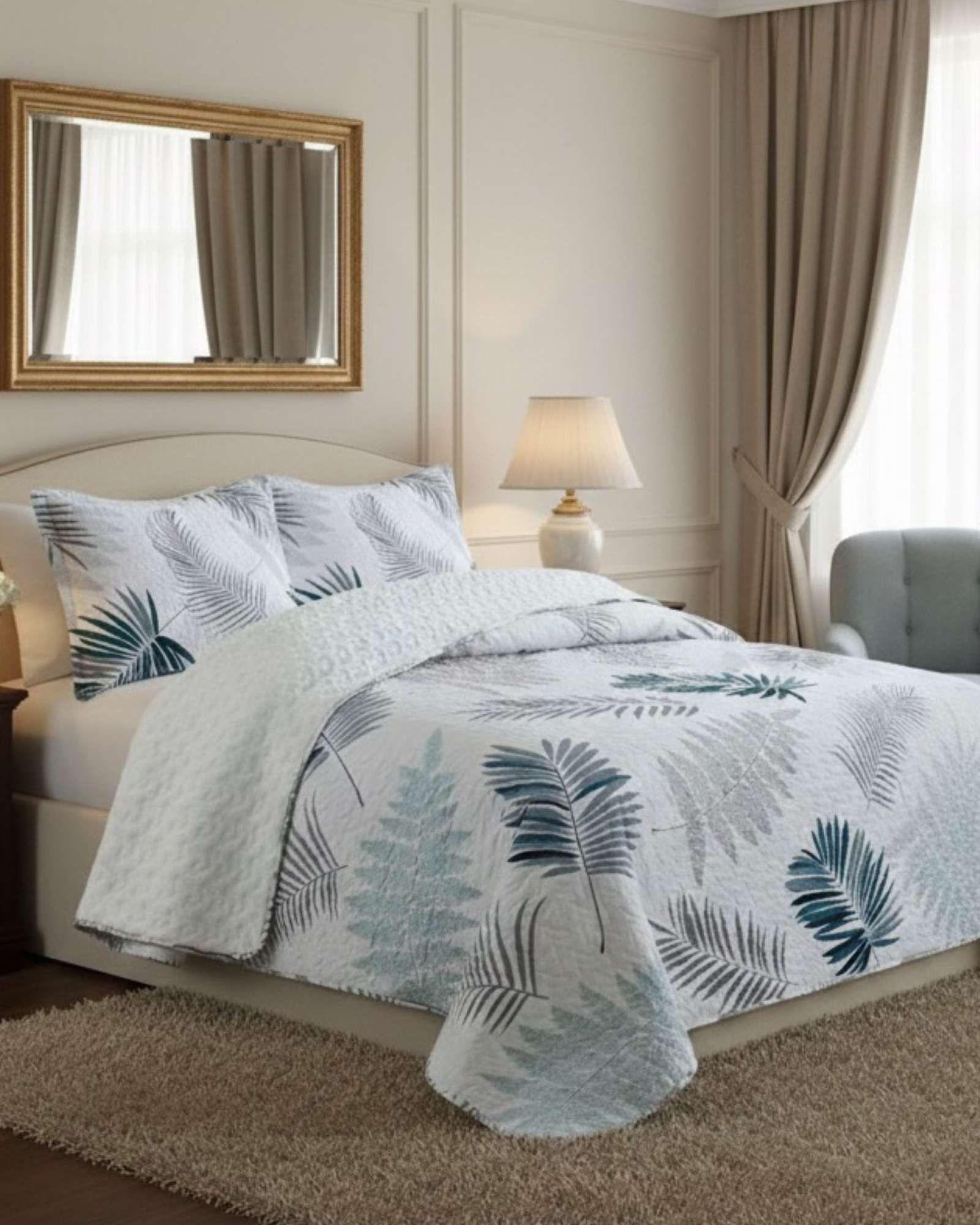 CUBRECAMA QUILT CON SHERPA 2 PLAZA 230 CM X 250 CM B12-3