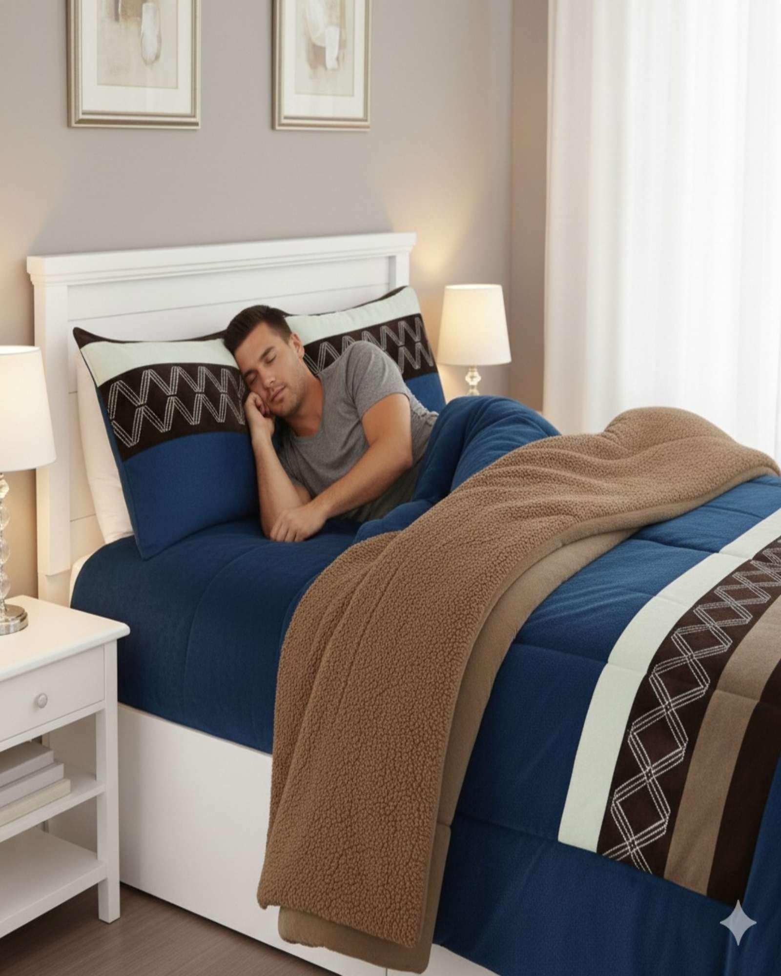 Cubrecama de invierno Plush con Chiporro 2 Plazas azul-4