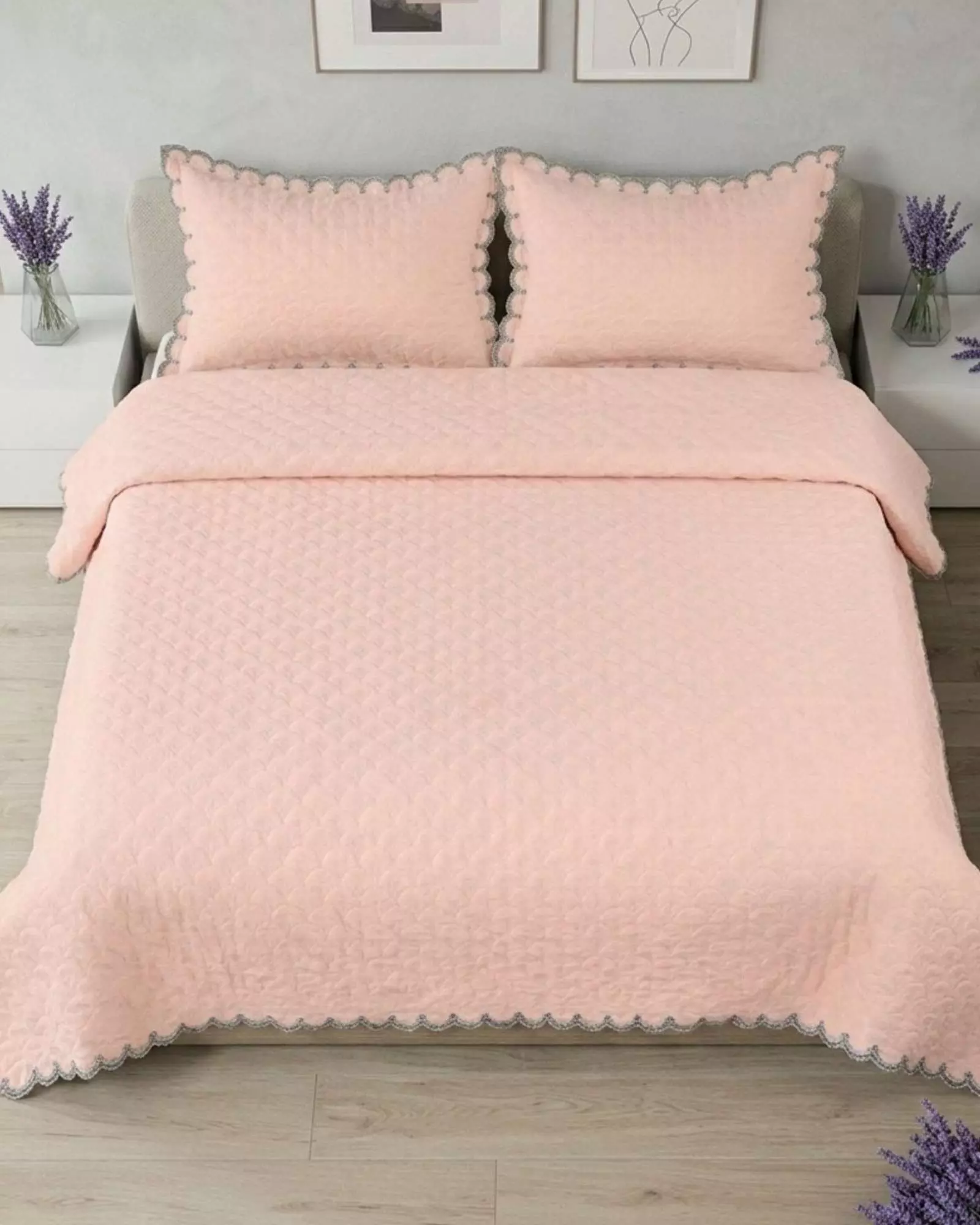 Cubrecama Quilt Diseño Escamas 2 Plazas + Fundas02-2