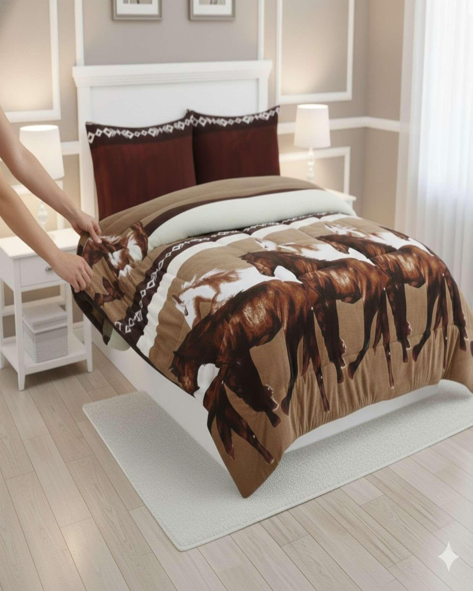 Cubrecama con  Chiporro de Invierno 2 Plazas blanco-3