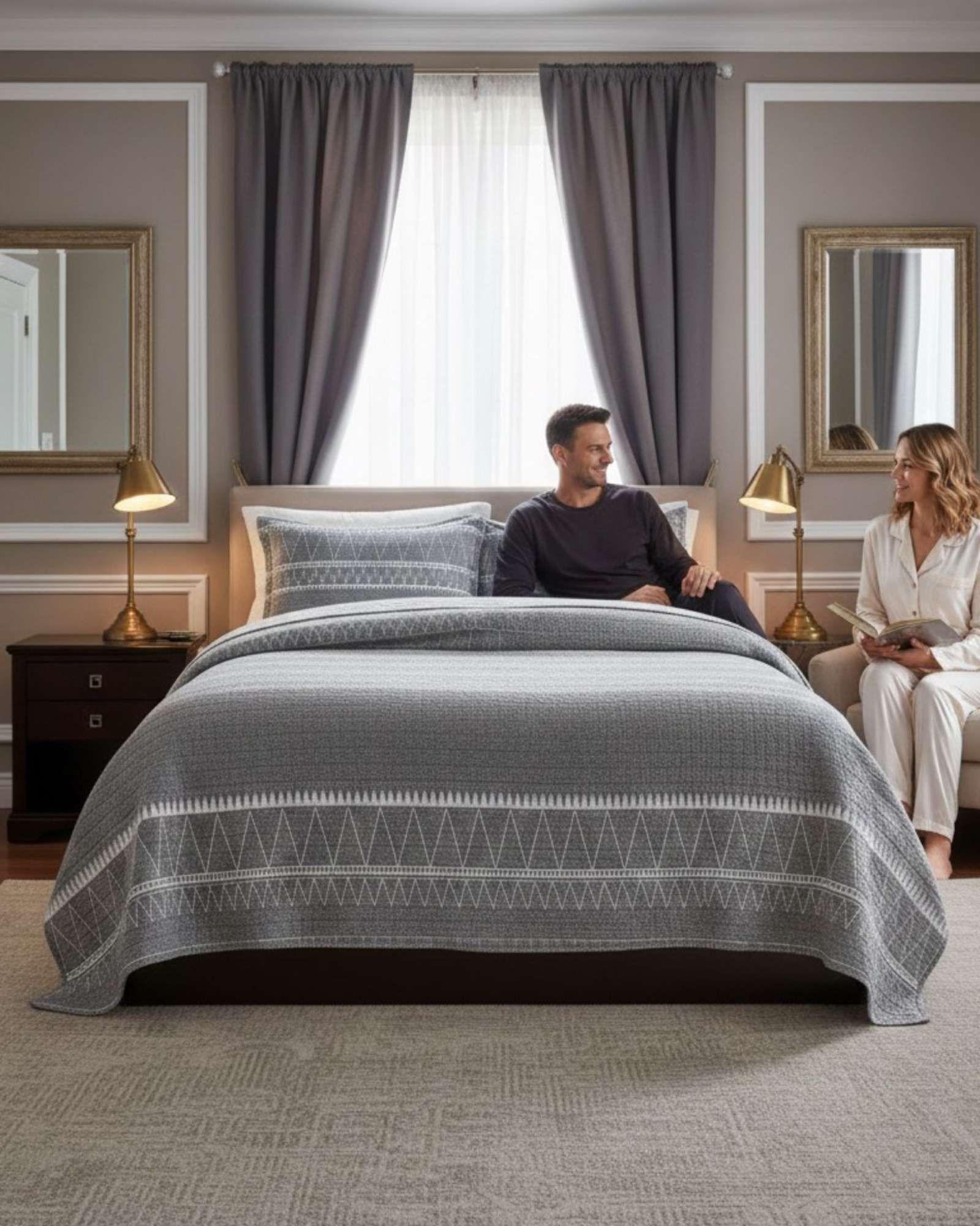 COBERTOR COLCHA QUILT SHERPA KING MEDIDA 250X270 CM C27-2