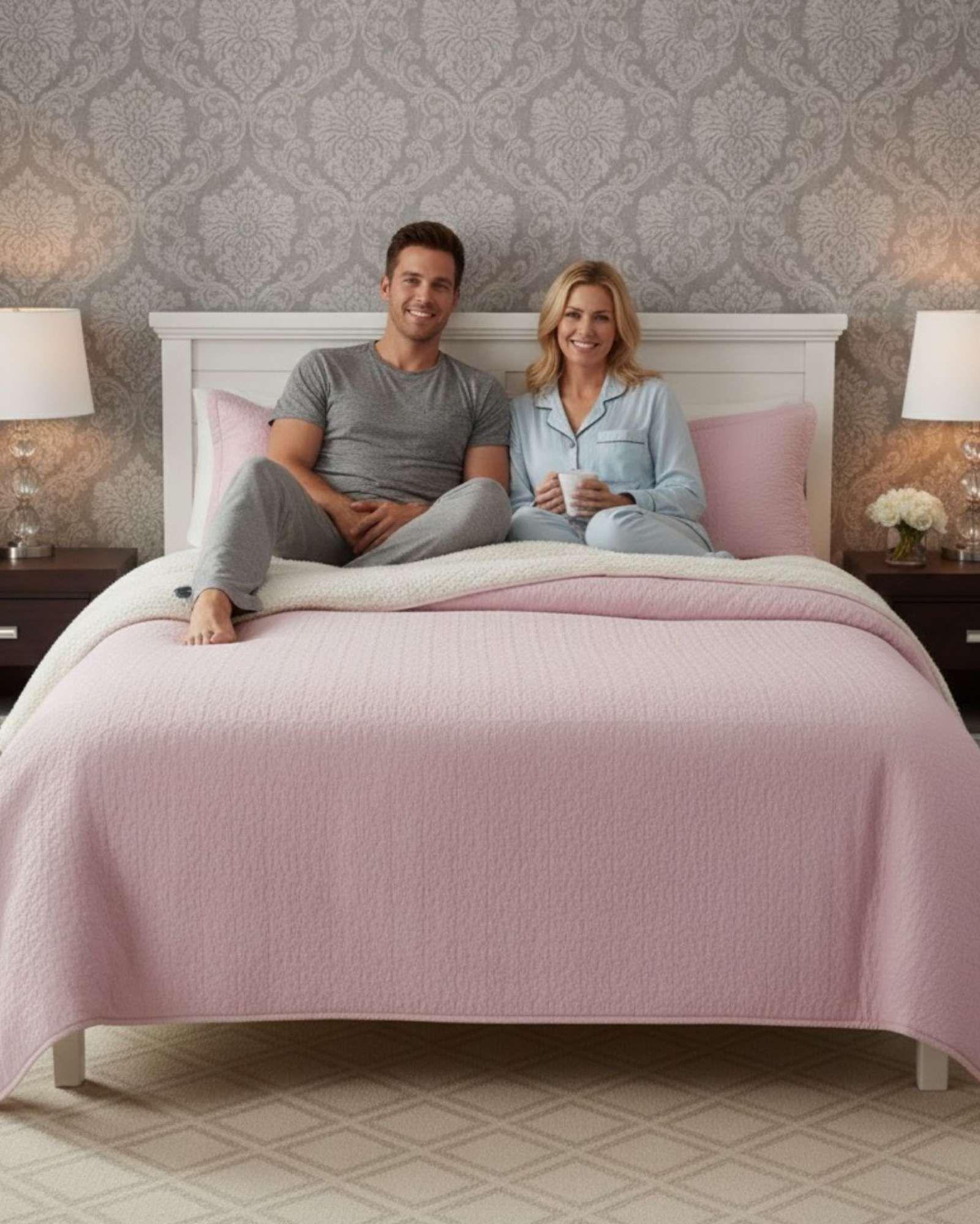 CUBRECAMA QUILT CON SHERPA 2 PLAZA 230 CM X 250 CM B19-2