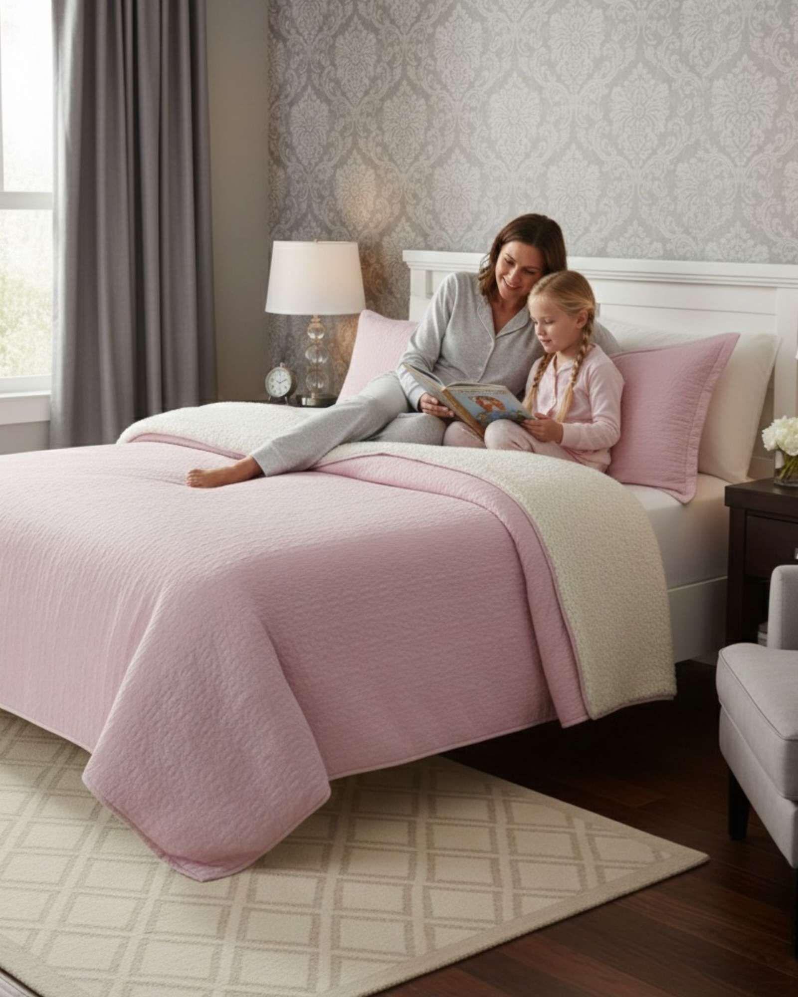 CUBRECAMA QUILT CON SHERPA 2 PLAZA 230 CM X 250 CM B19-3