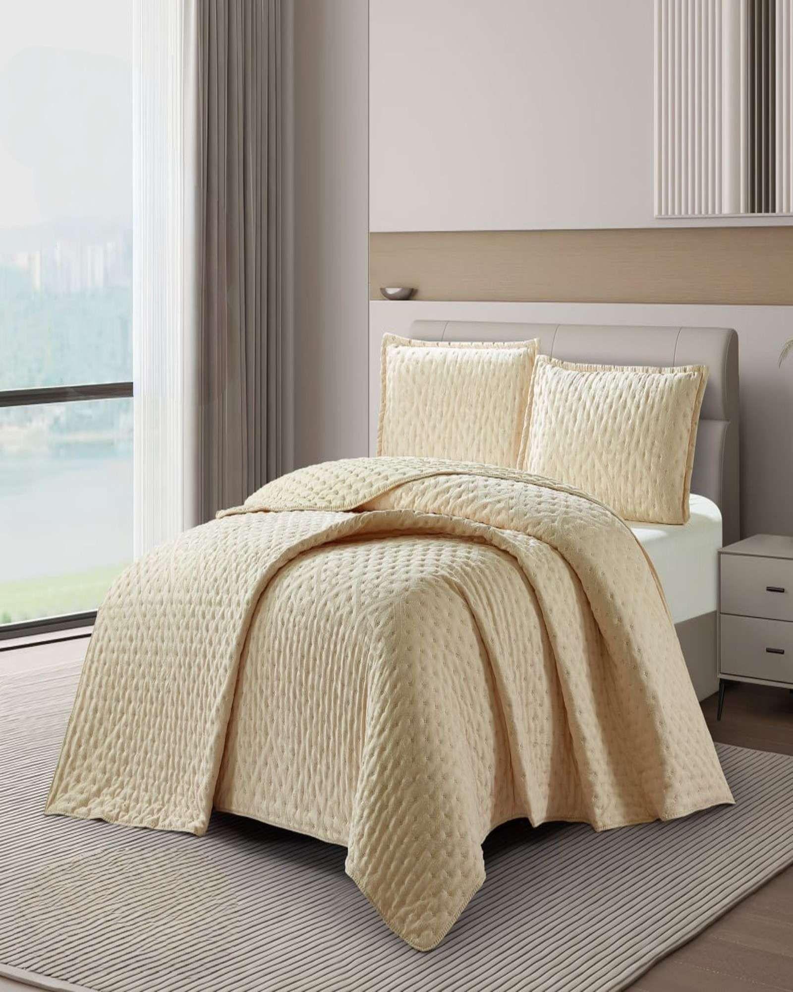 Cubrecama Quilt Delgado 2 plazas con relieves de Tufting  TF08-3