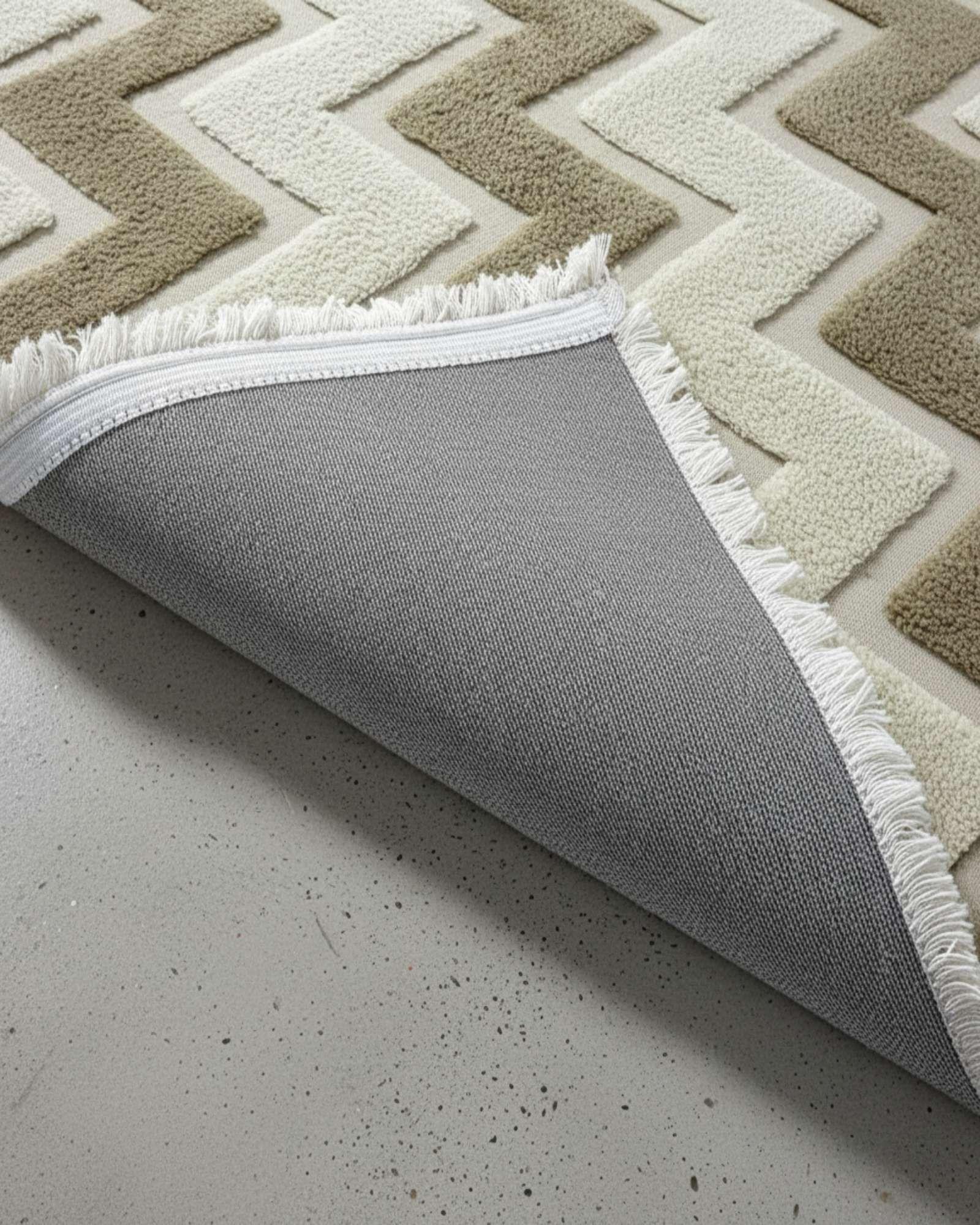 ALFOMBRA TEXTURIZADA DISEÑO JACQUARD ANTIDESLIZANTE 200X240 CMC A07-4