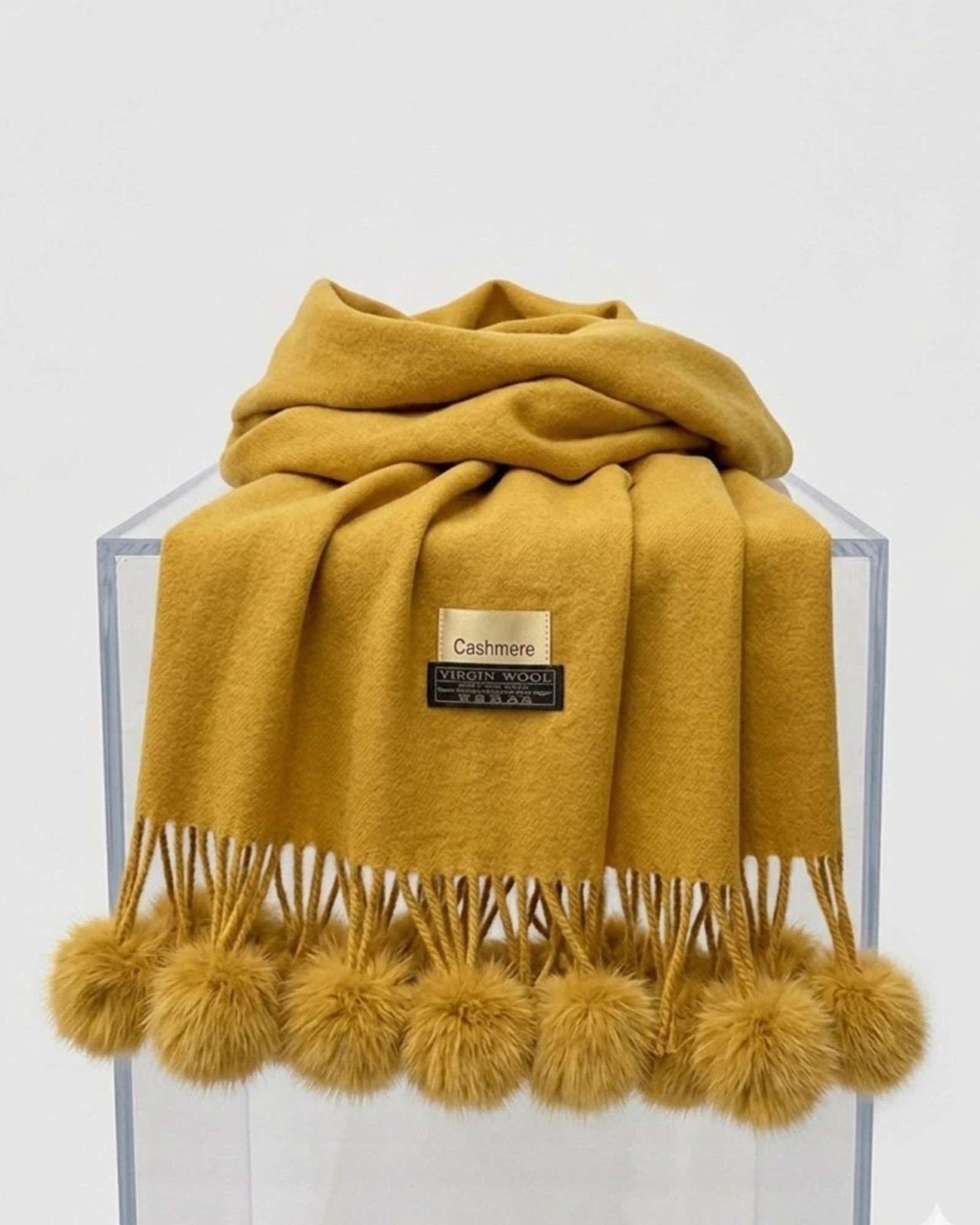 Bufanda Chalón Premium Con Pompones Tacto Cashmere03-3