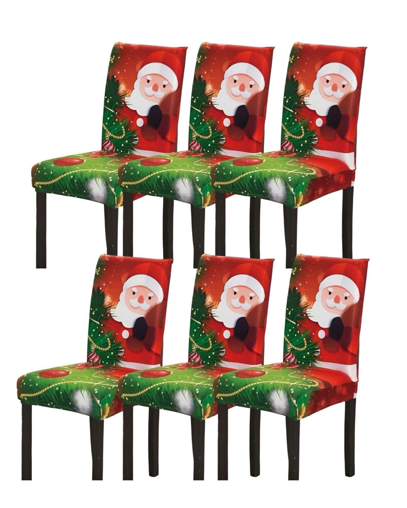SET DE 6 FUNDAS PARA SILLAS DISEÑO NAVIDAD R06-0