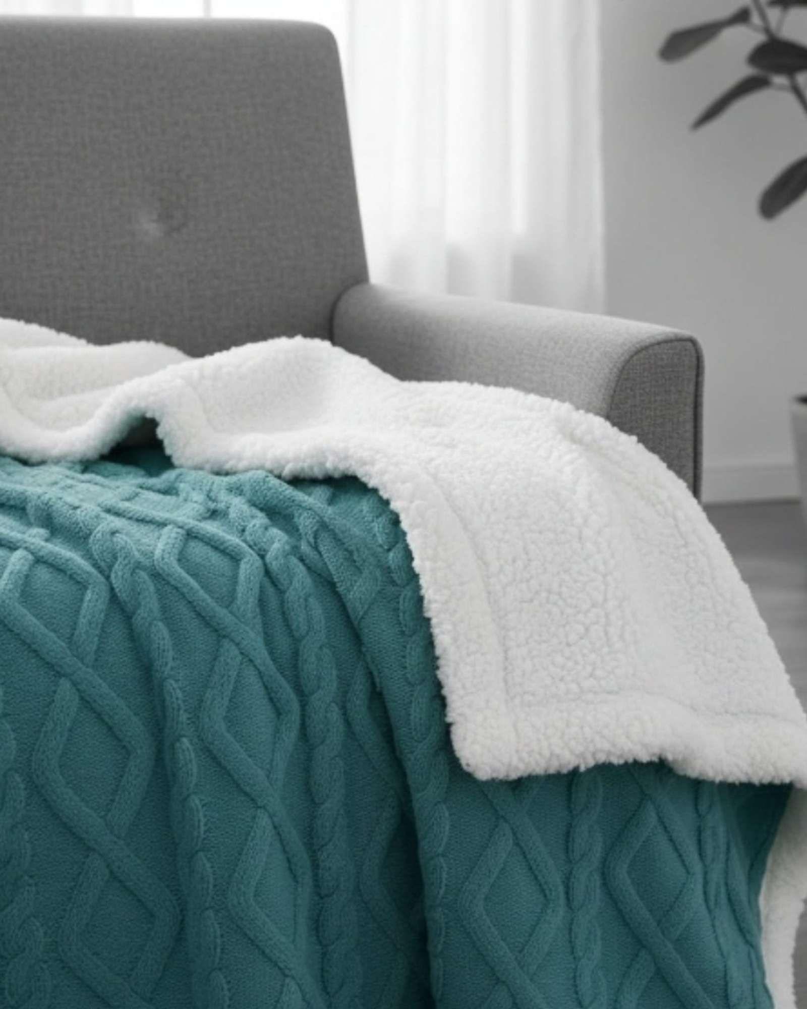 Frazada Manta Polar Sherpa Térmica King verde A1-4