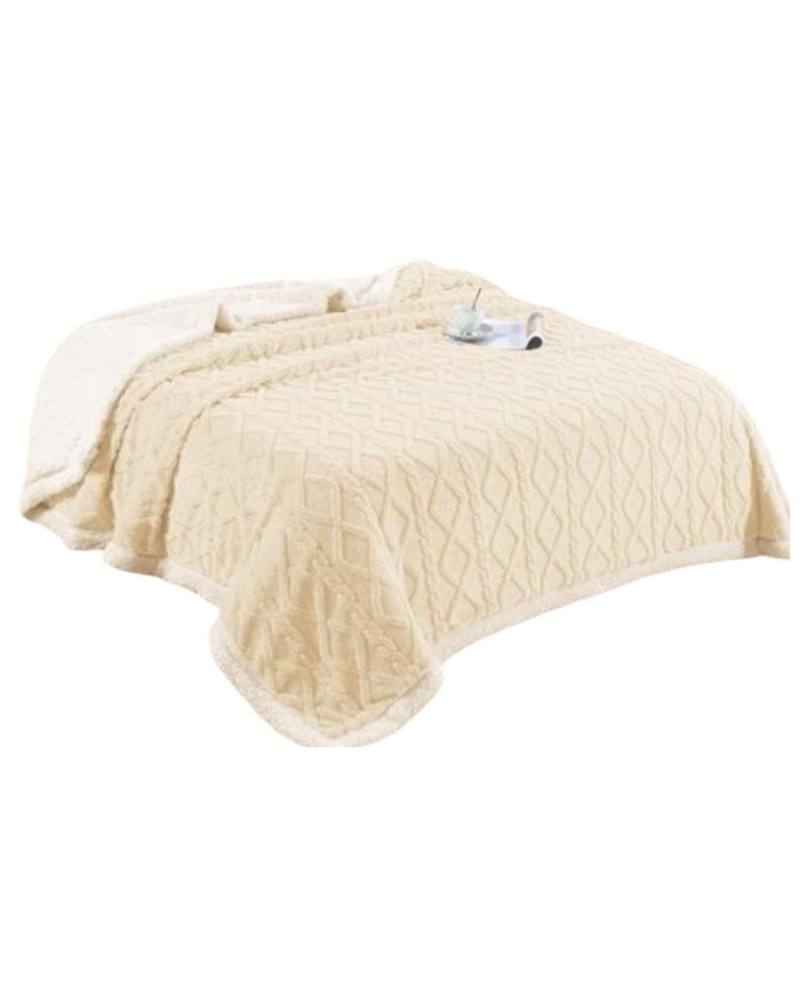 Frazada Manta Polar Sherpa Térmica King beige-3