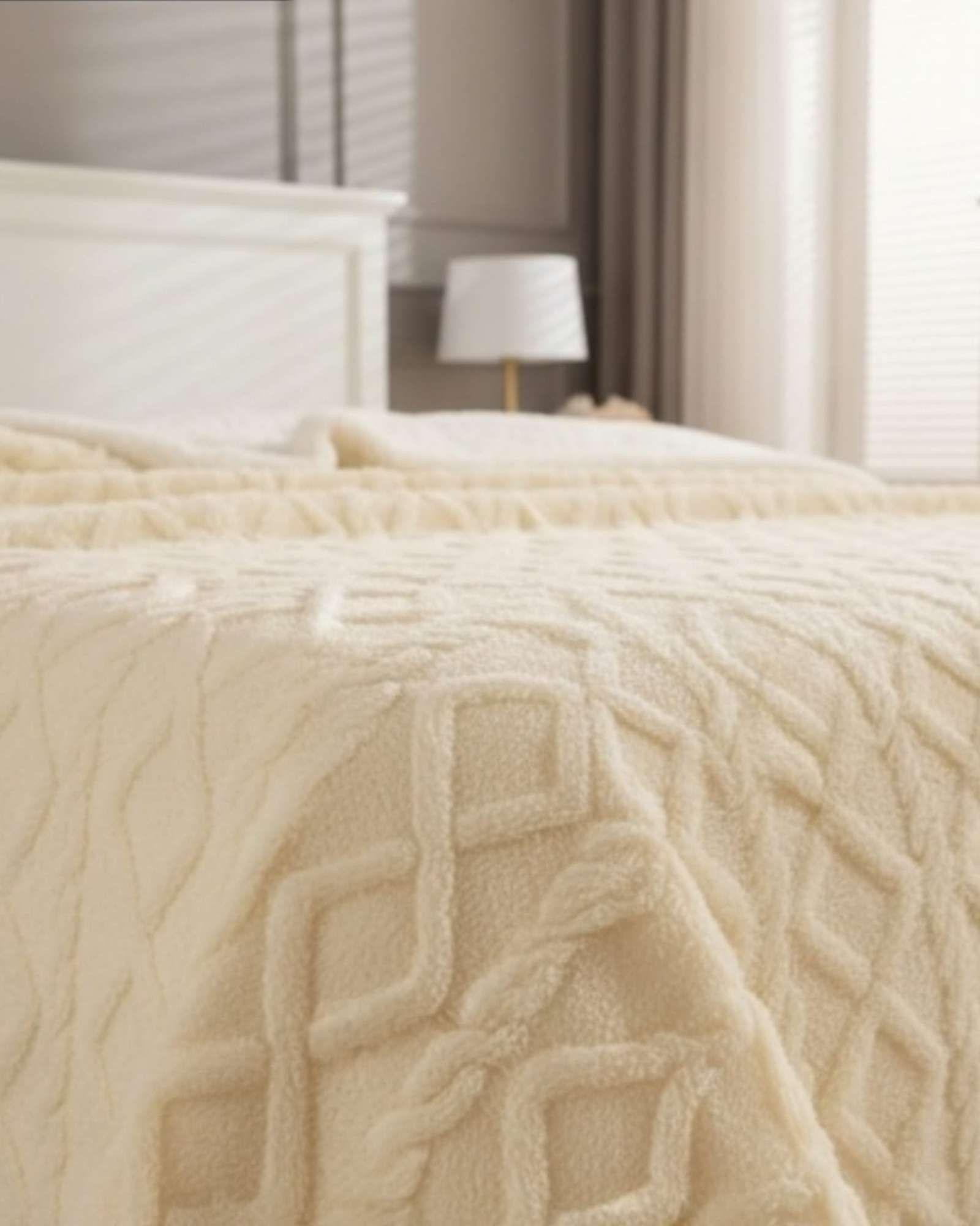 Frazada Manta Polar Sherpa Térmica King beige-4