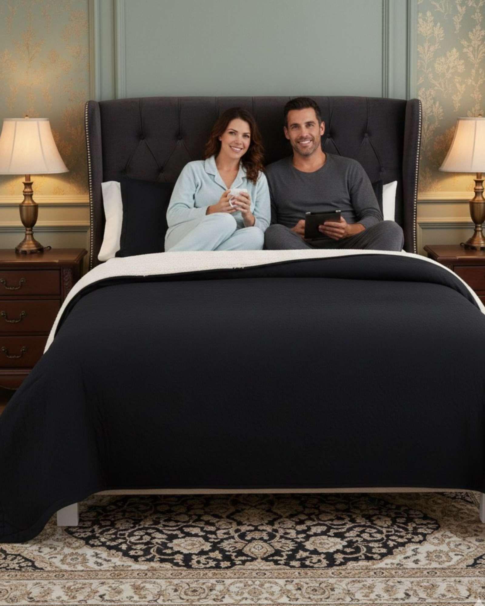 CUBRECAMA QUILT CON SHERPA 2 PLAZA 230 CM X 250 CM B27-2