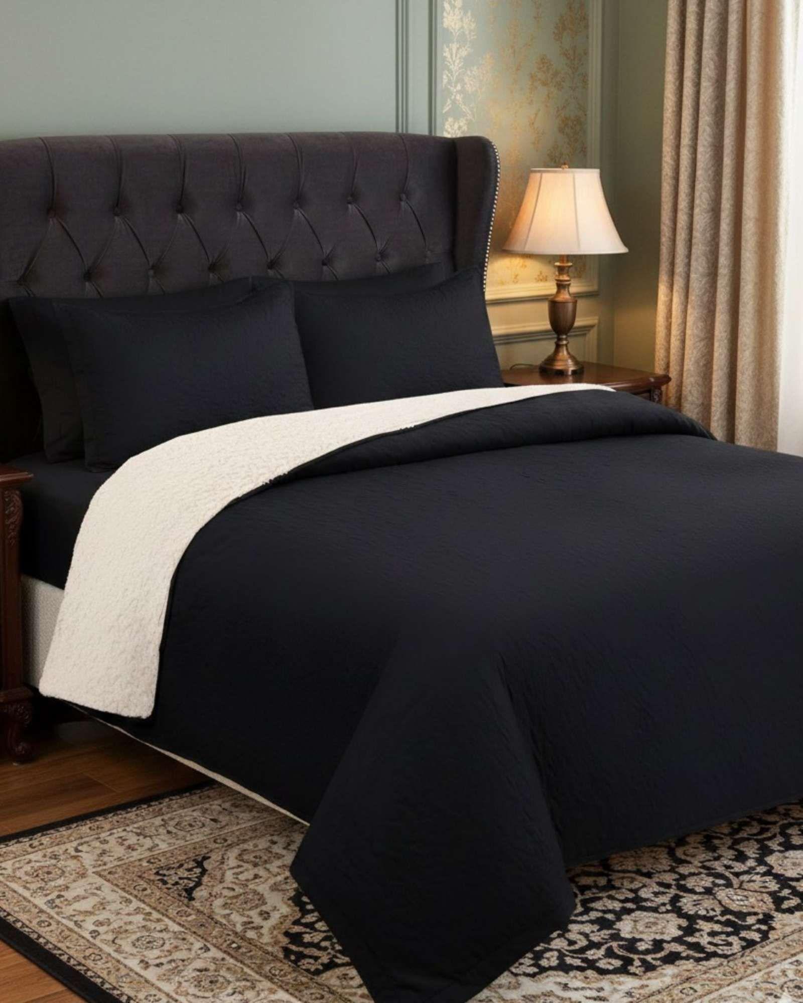 CUBRECAMA QUILT CON SHERPA 2 PLAZA 230 CM X 250 CM B27-3