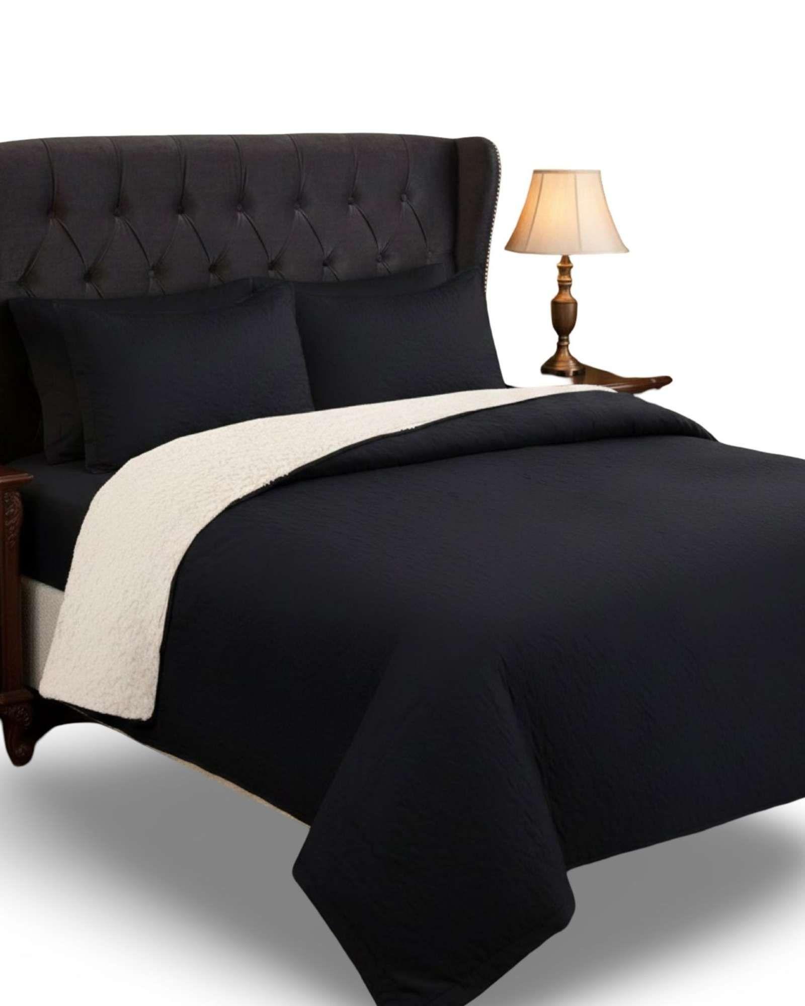 CUBRECAMA QUILT CON SHERPA 2 PLAZA 230 CM X 250 CM B27-4