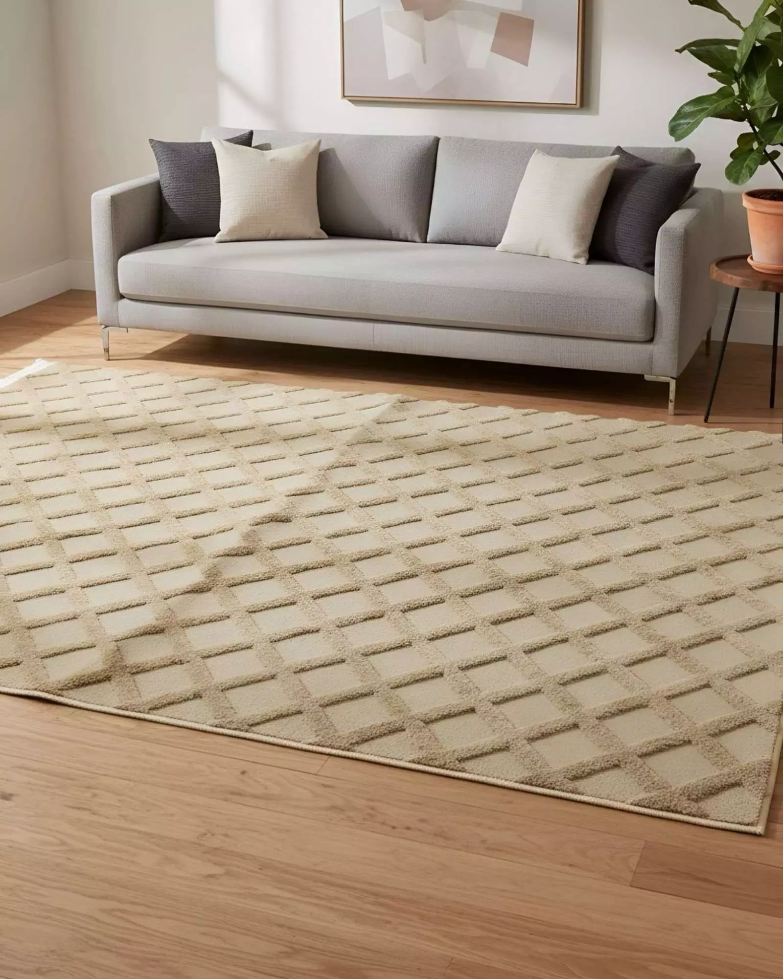 ALFOMBRA JACQUARD TEXTURIZADA CON DISEÑO Y FLECOS 200X240 CM A20-4