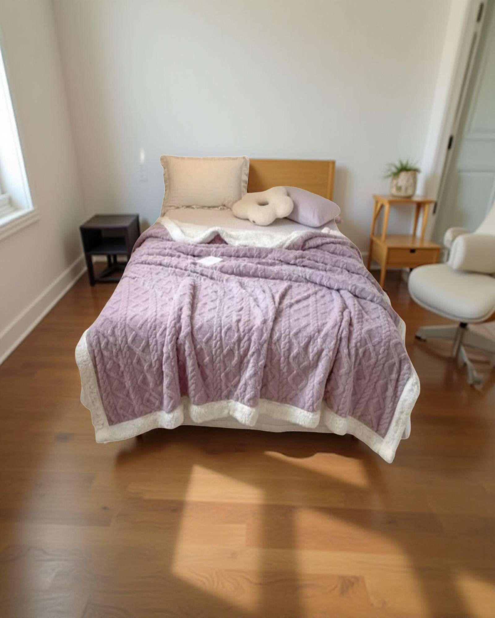 Frazada Invierno Trenzada 2 Plazas 230x200 cm 01-3