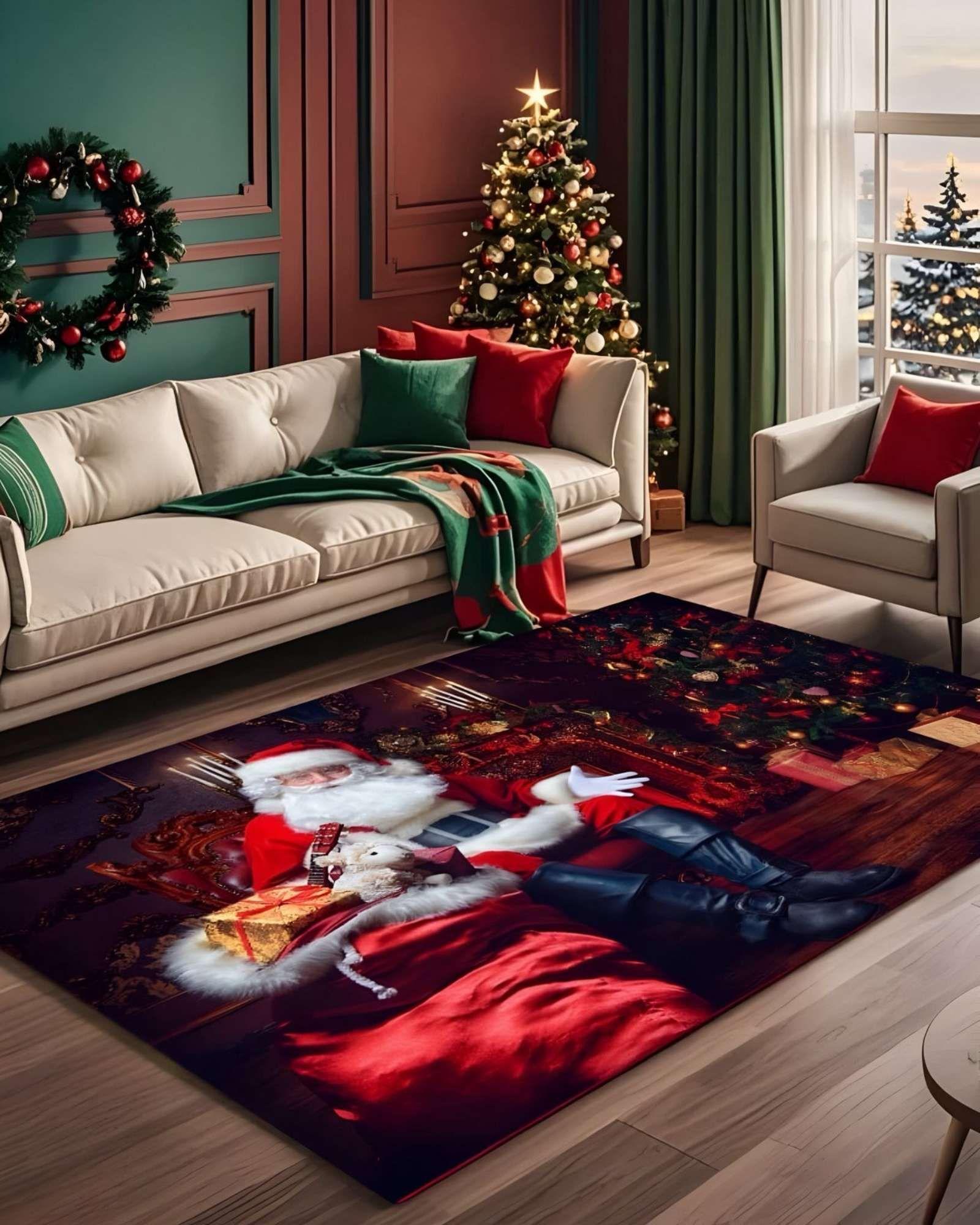 ALFOMBRA NAVIDAD PARA LIVING O COMEDOR 180cm x 200 cm A08-3