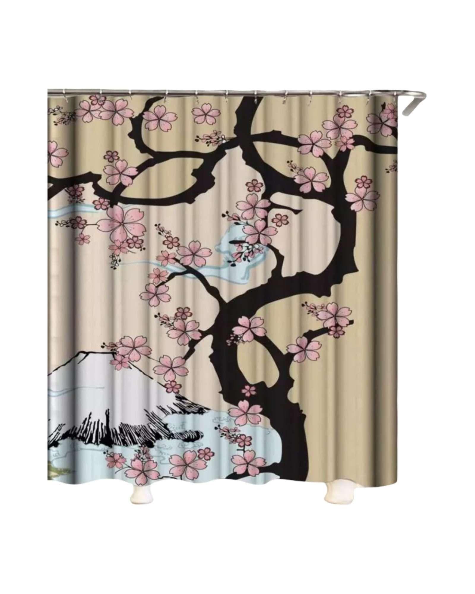 Juego de Cortina de Baño Tela Género + Forro Impermeable T22-4