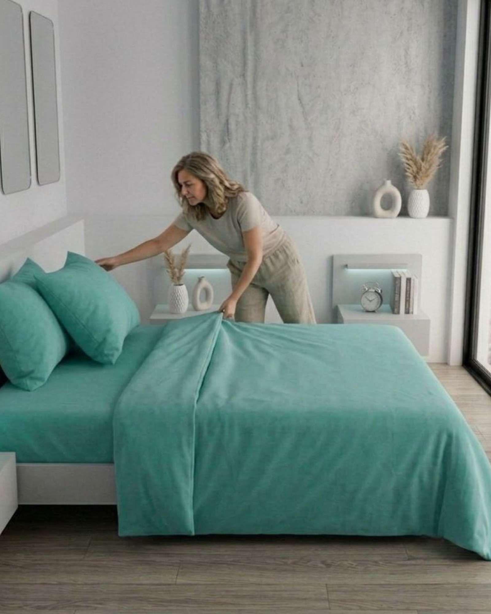 Set de Sábanas de Polar Invierno Térmicas Suavidad Premium King B05-3