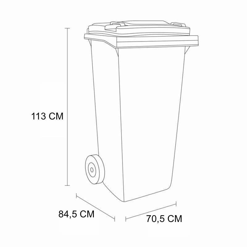 Contenedor de basura 360 Litros Color Gris Oscuro-2