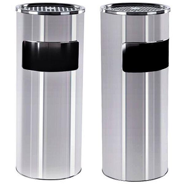 Basurero metálico acero Inoxidable 30 Litros con cenicero-0