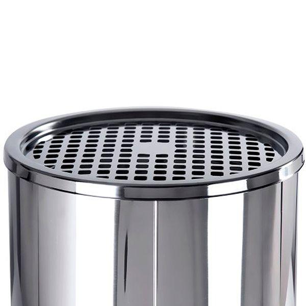 Basurero metálico acero Inoxidable 30 Litros con cenicero-1