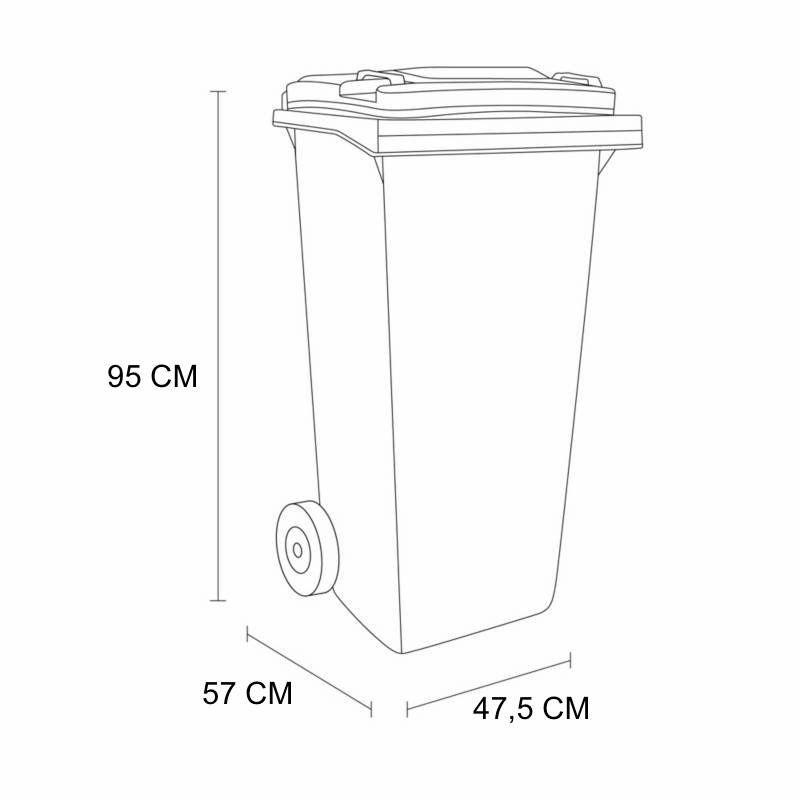 Contenedor de basura 120 Litros Color Azul-2