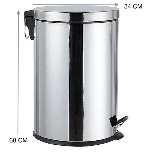 Basurero metálico acero Inoxidable 30 Litros-3